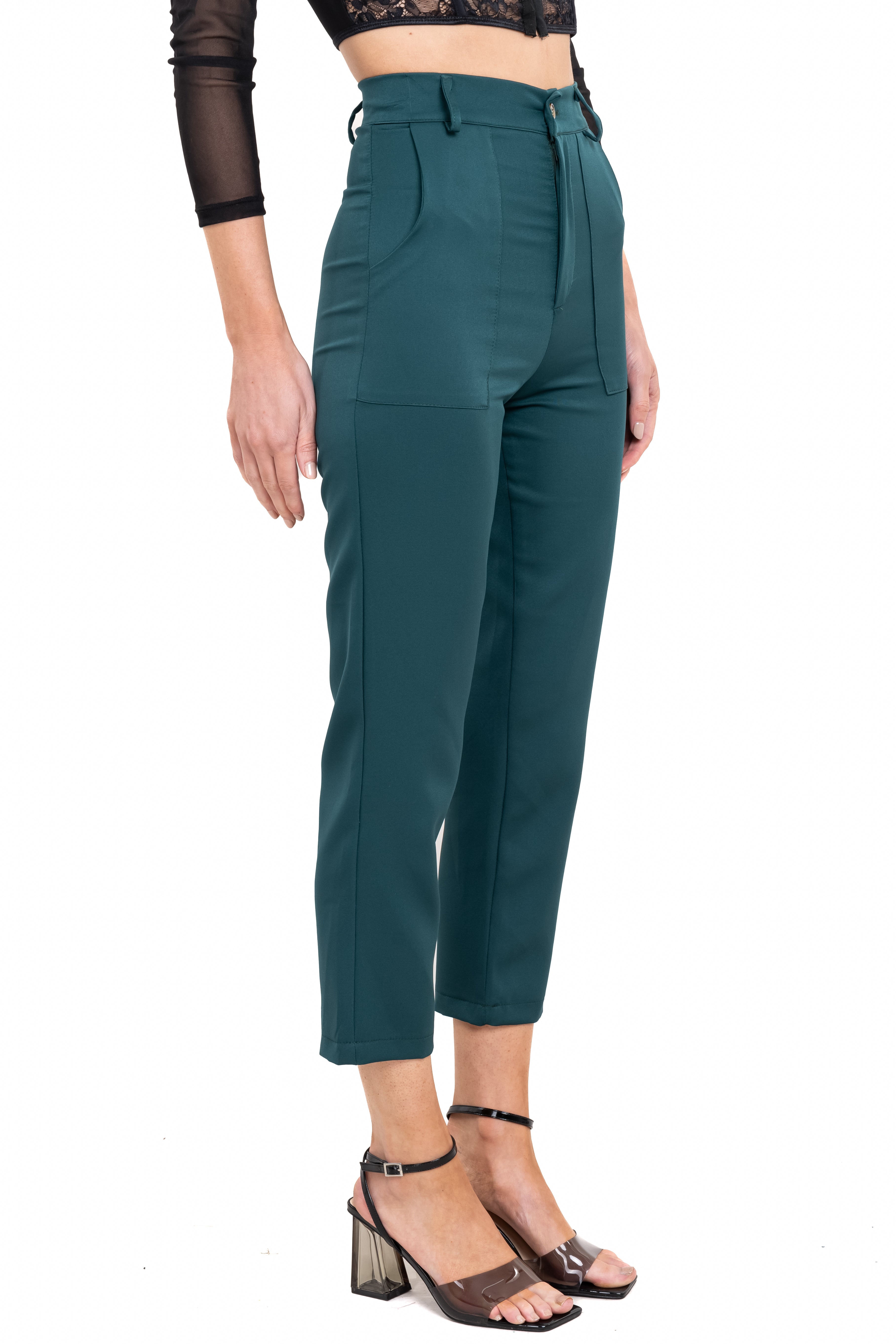 High waist pants bags Green hunter