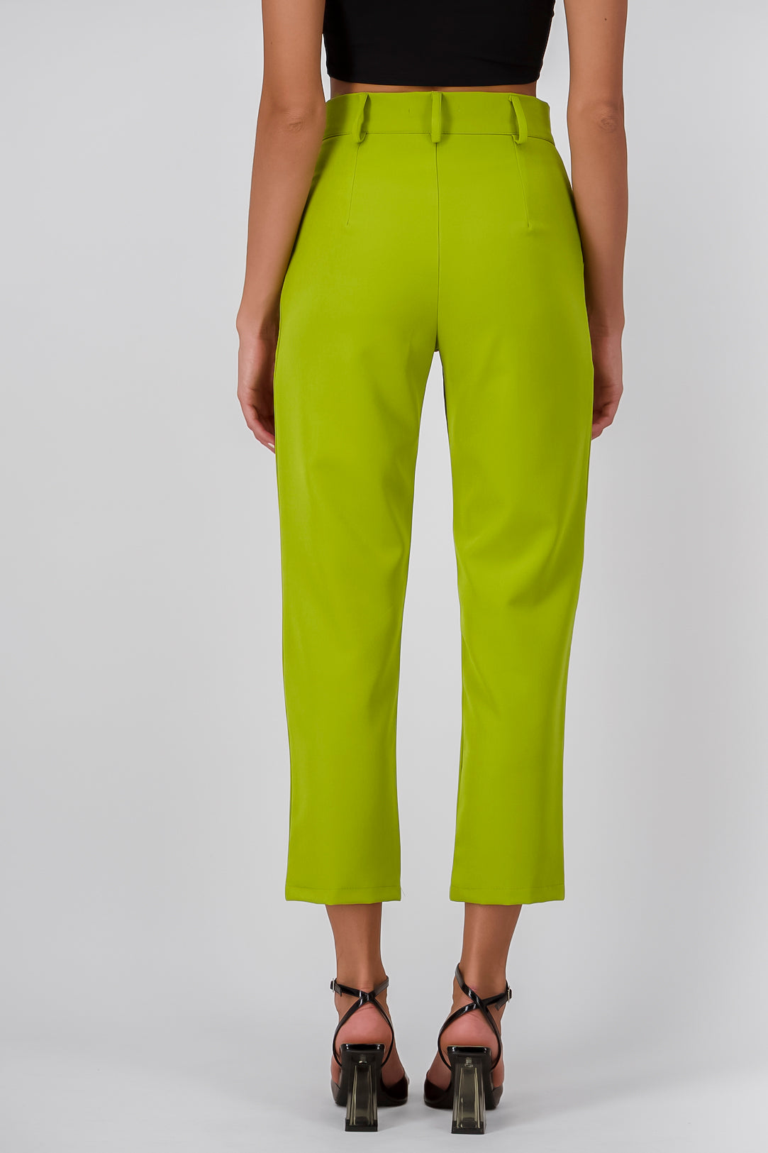 High waist pants bags Bright green