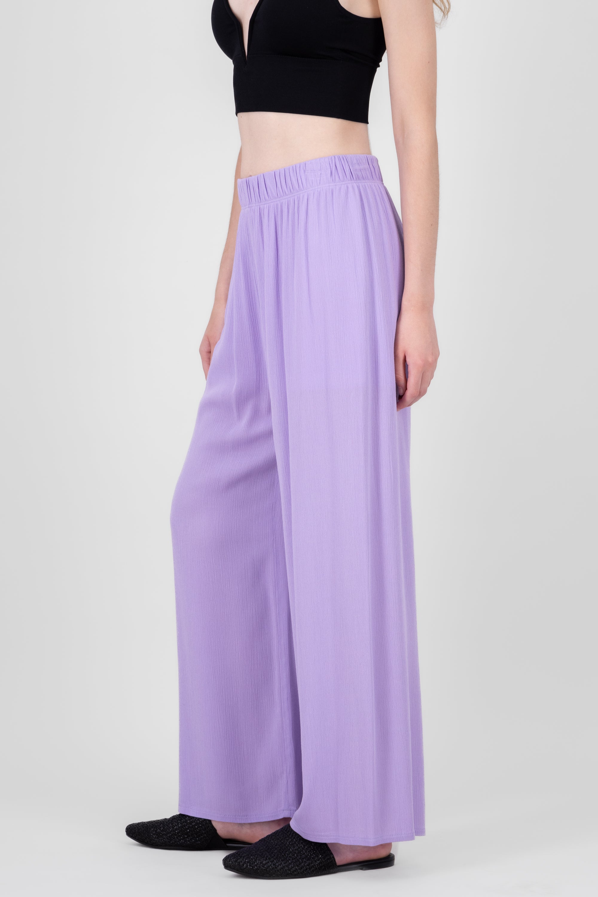 Pantalón Wide Leg Cintura Elástico LILA