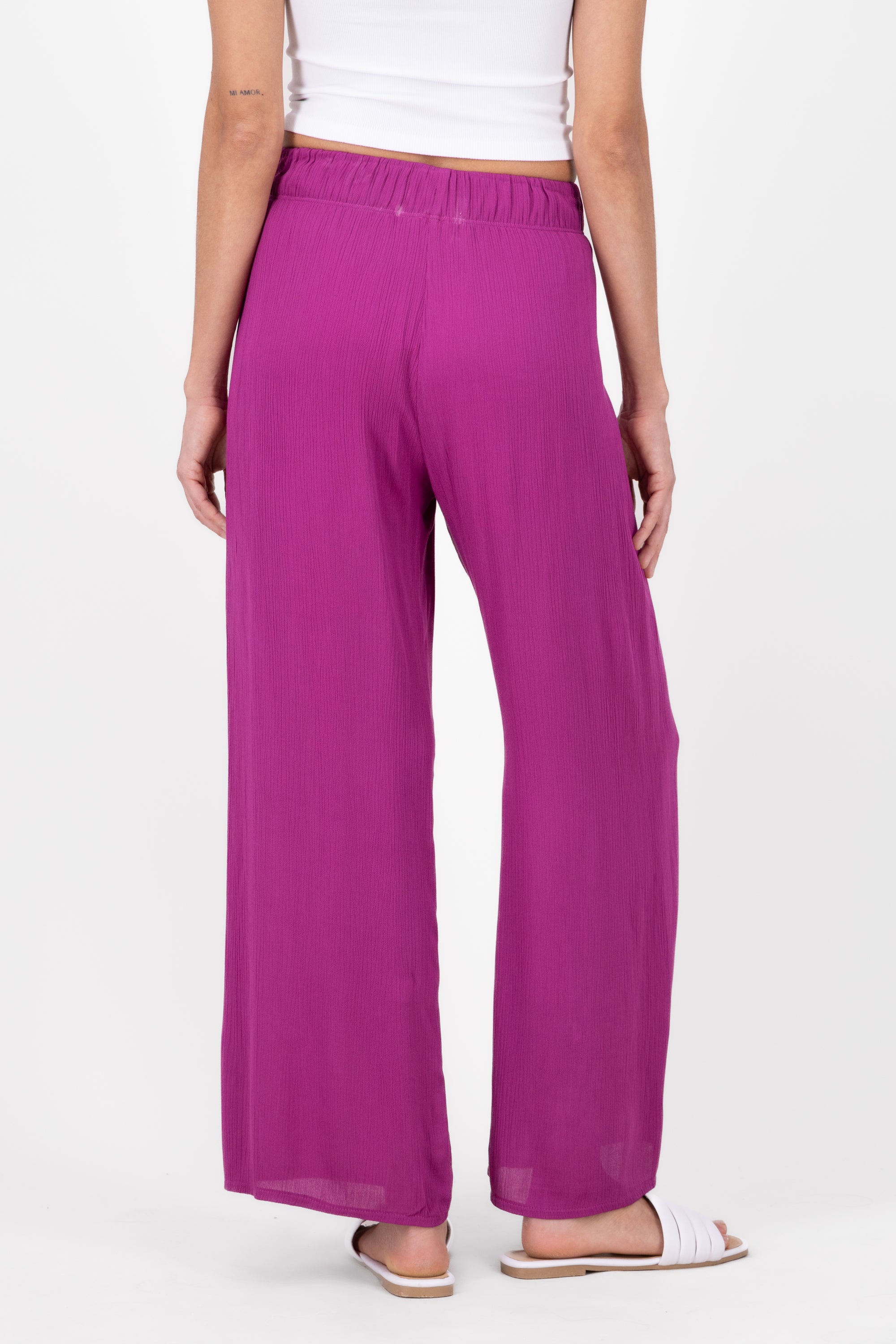 Pantalón Wide Leg Cintura Elástico BUGAMBILIA