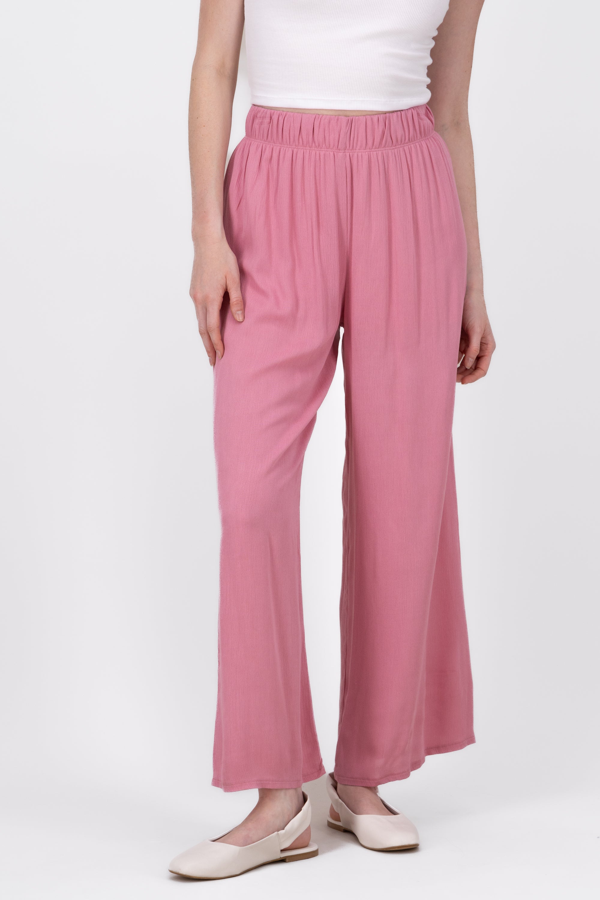 Pantalón Wide Leg Cintura Elástico BLUSH