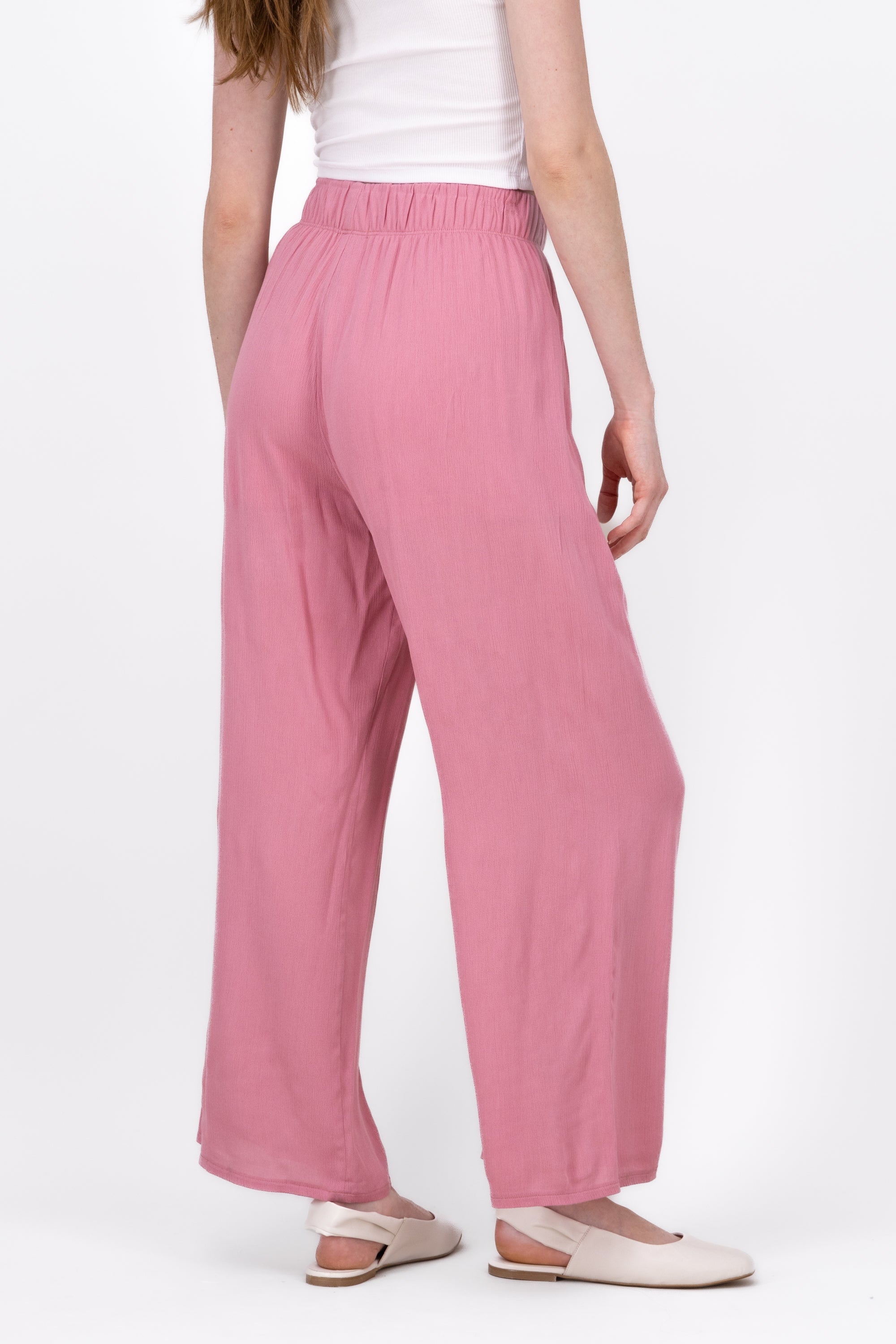 Pantalón Wide Leg Cintura Elástico BLUSH