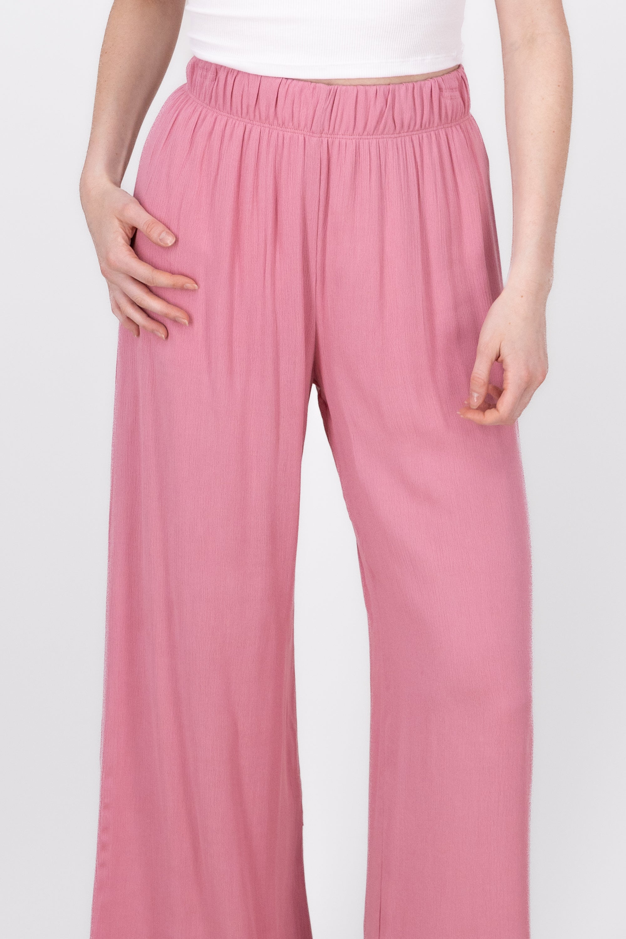 Pantalón Wide Leg Cintura Elástico BLUSH