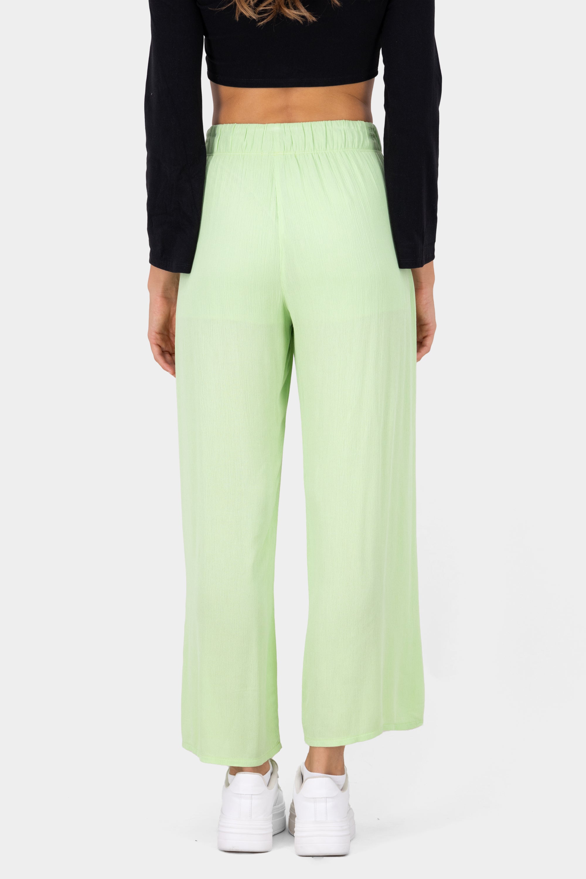 Pantalón Wide Leg Cintura Elástico VERDE