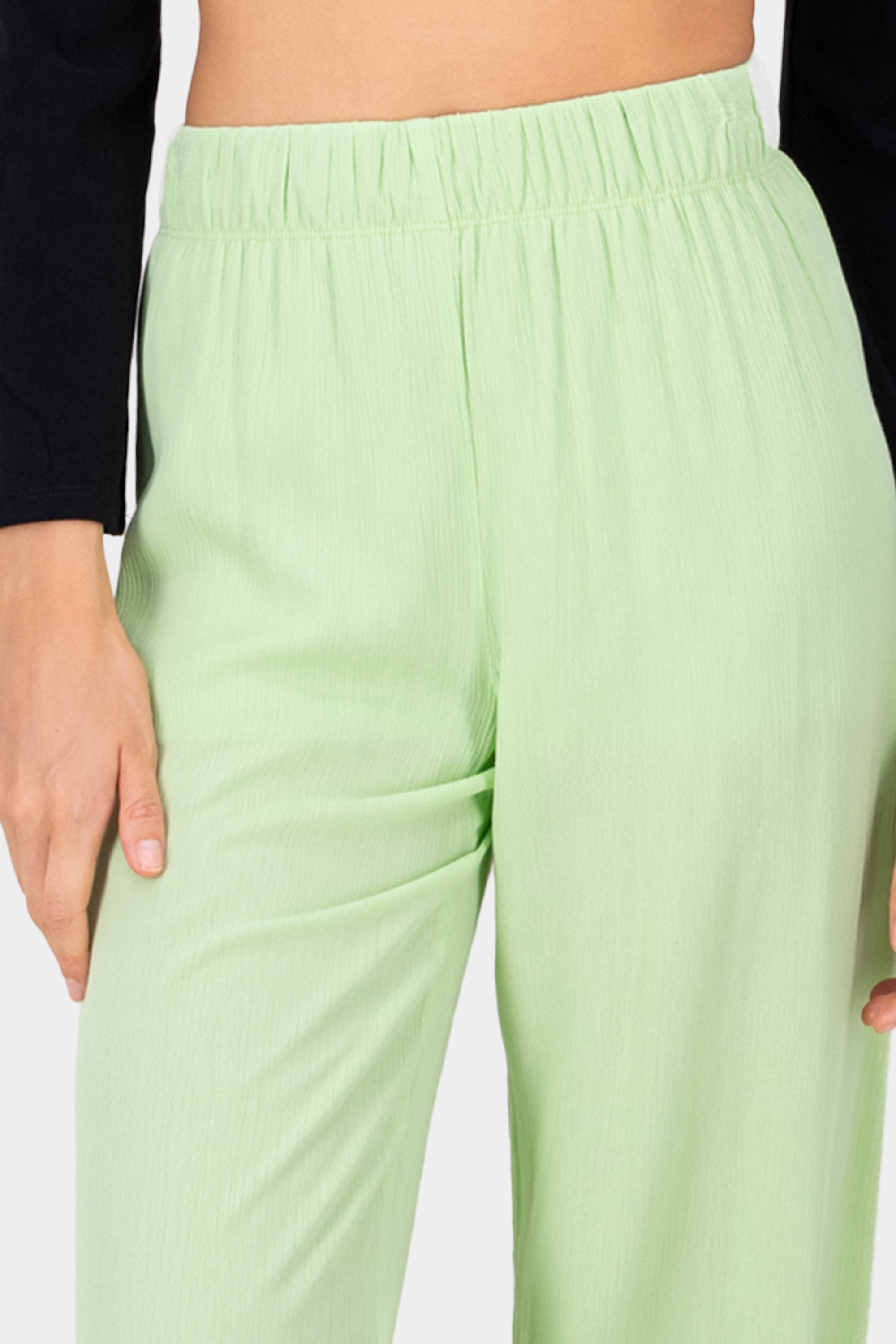 Pantalón Wide Leg Cintura Elástico VERDE