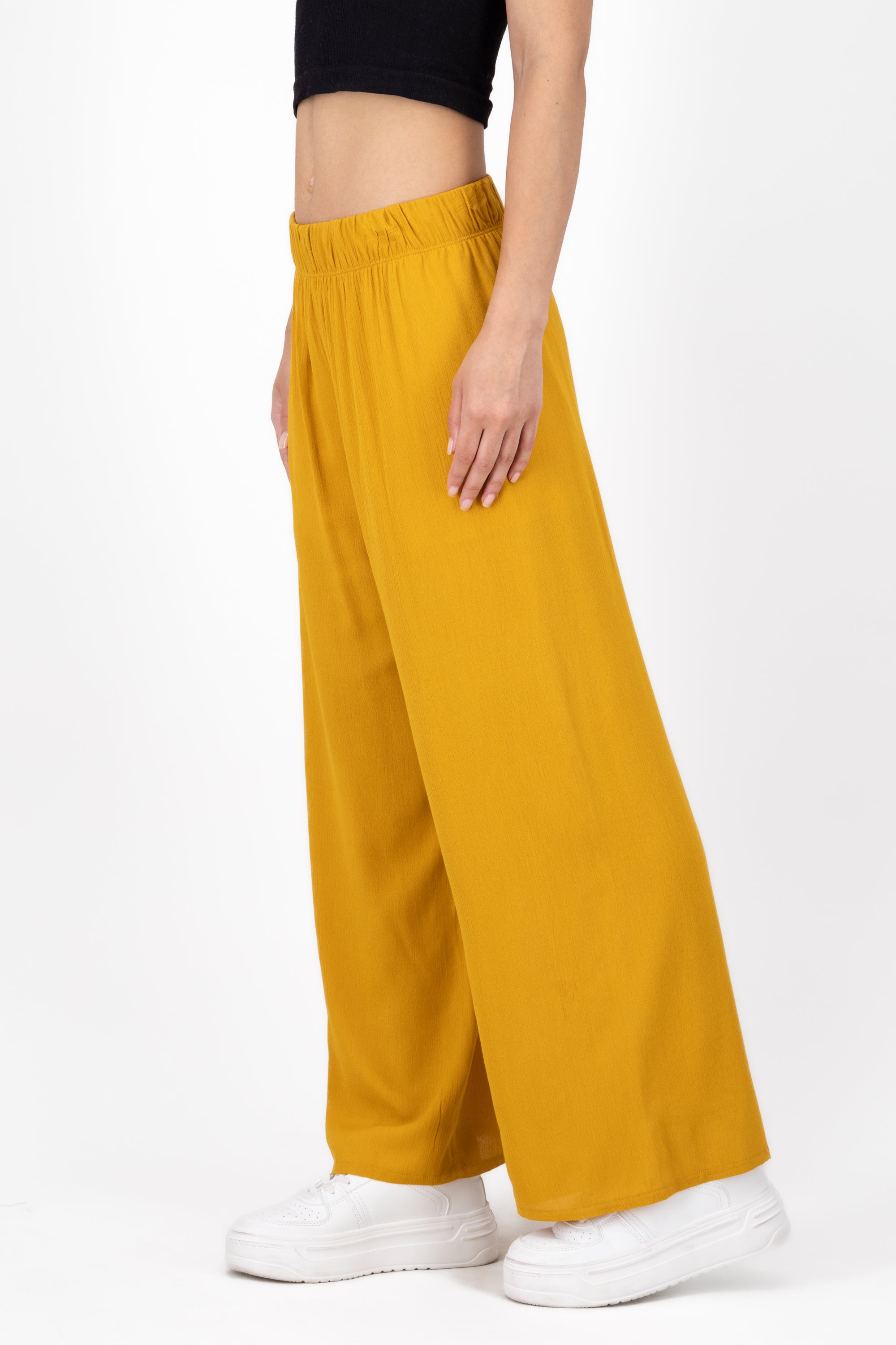 Pantalón Wide Leg Cintura Elástico AMARILLO OBSCURO