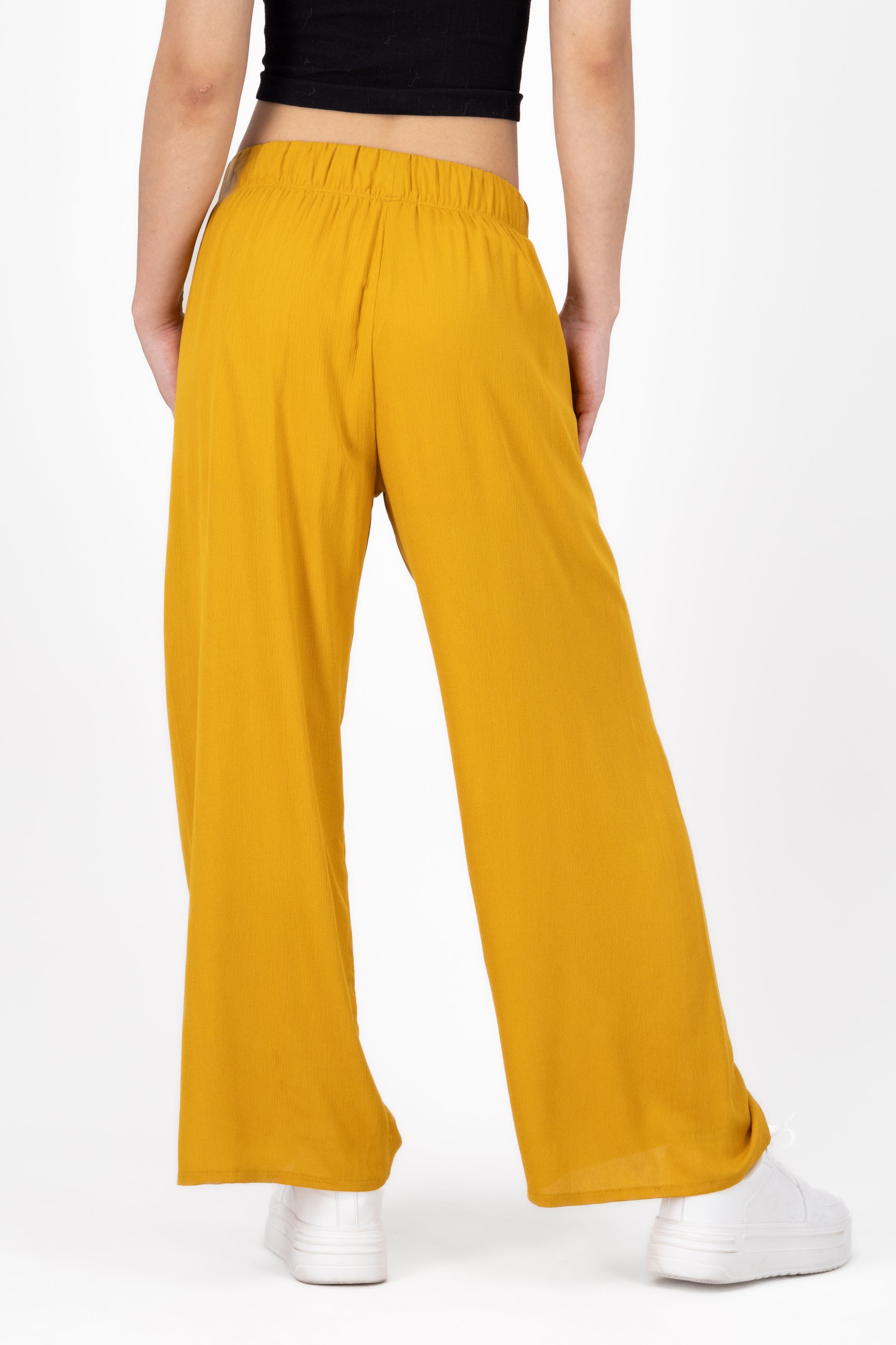 Pantalón Wide Leg Cintura Elástico AMARILLO OBSCURO