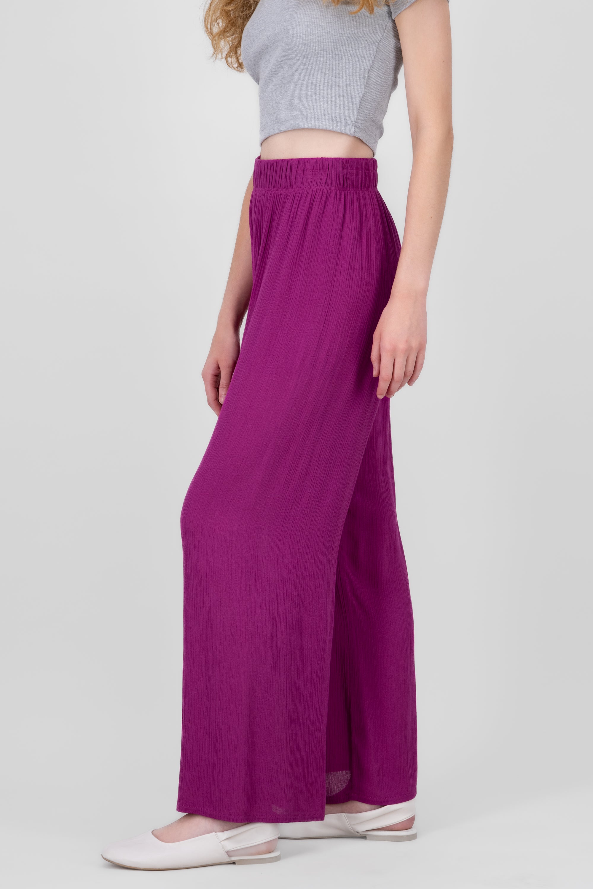 Pantalón Wide Leg Cintura Elástico MAGENTA