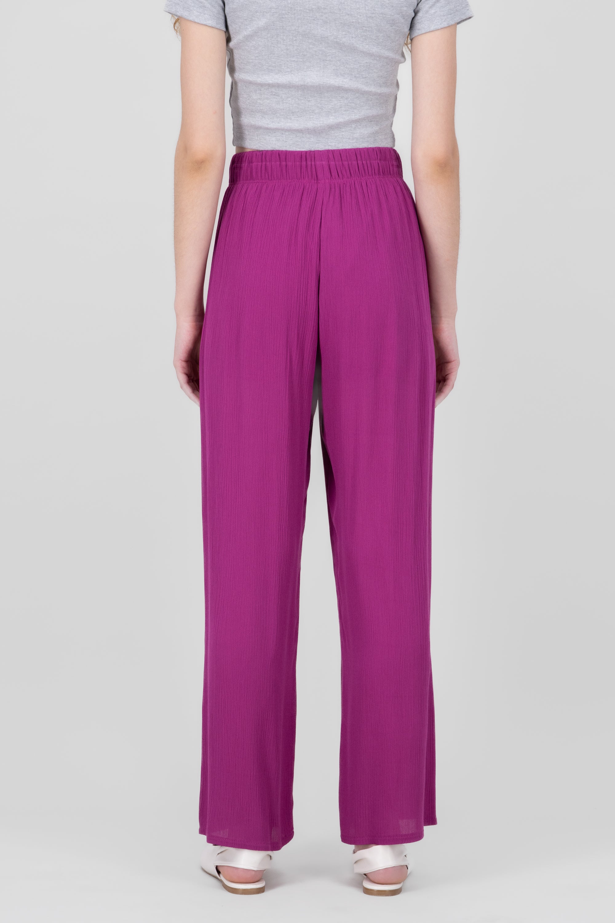 Pantalón Wide Leg Cintura Elástico MAGENTA