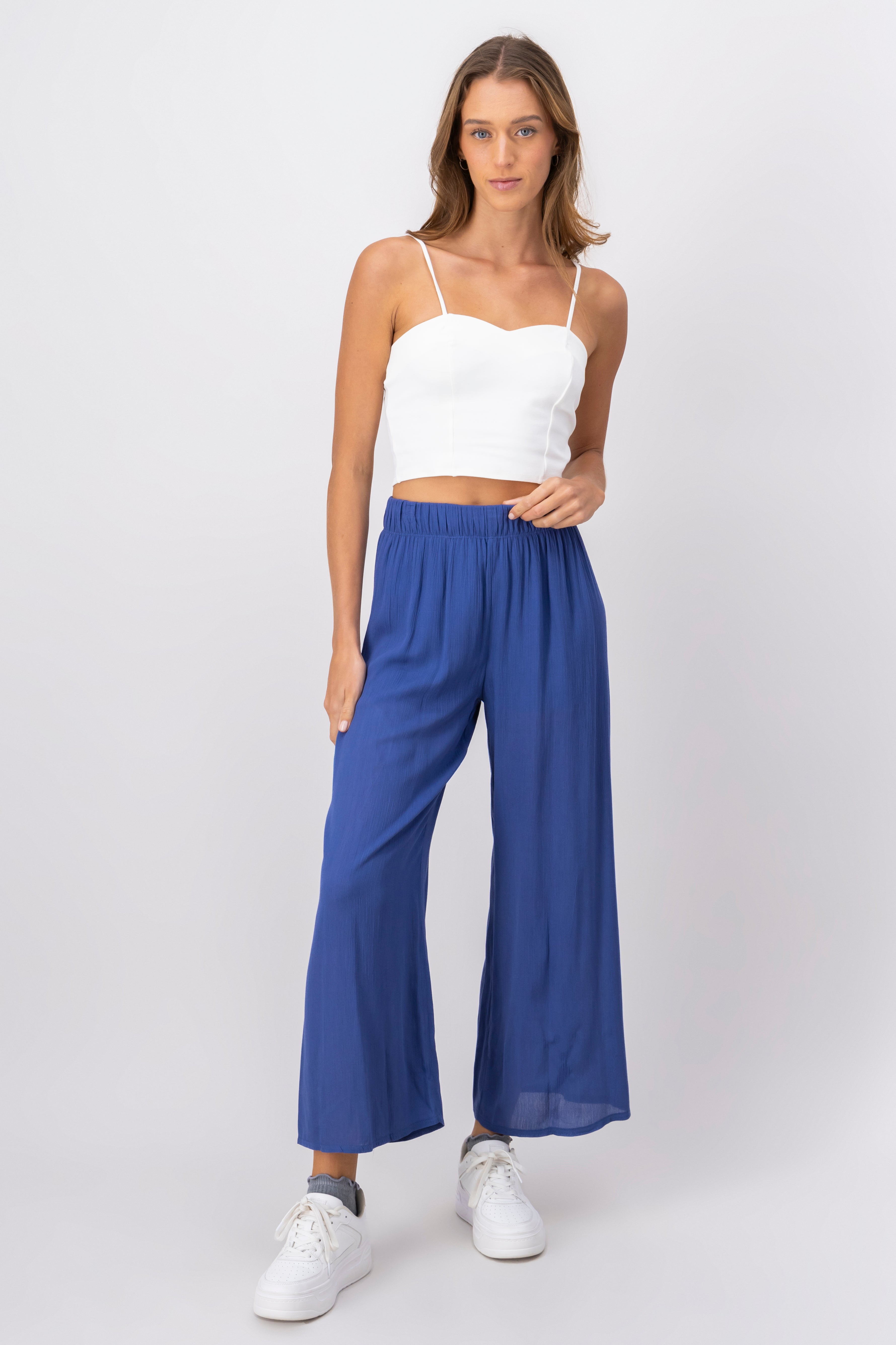 Pantalón Wide Leg Cintura Elástico INDIGO