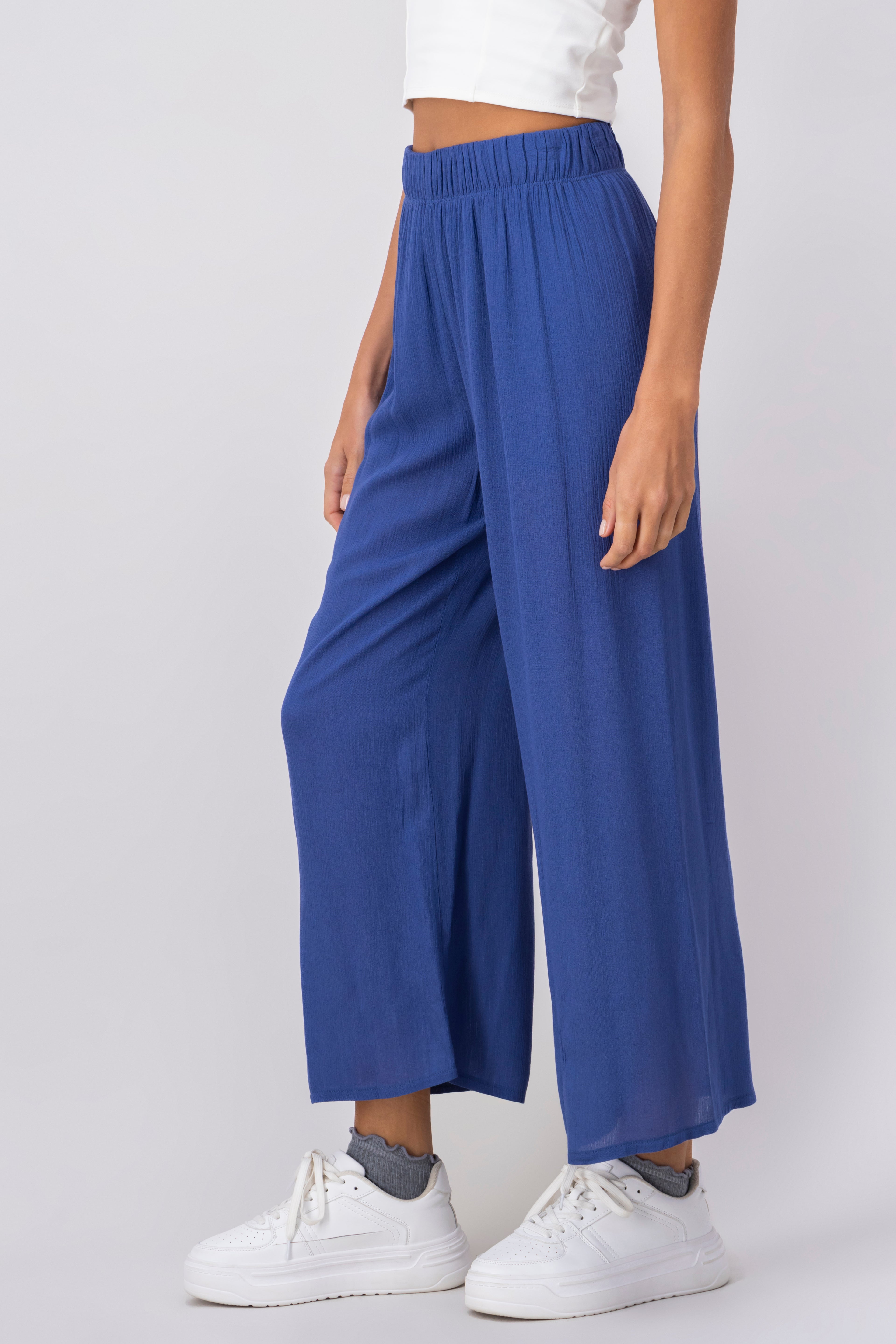 Pantalón Wide Leg Cintura Elástico INDIGO