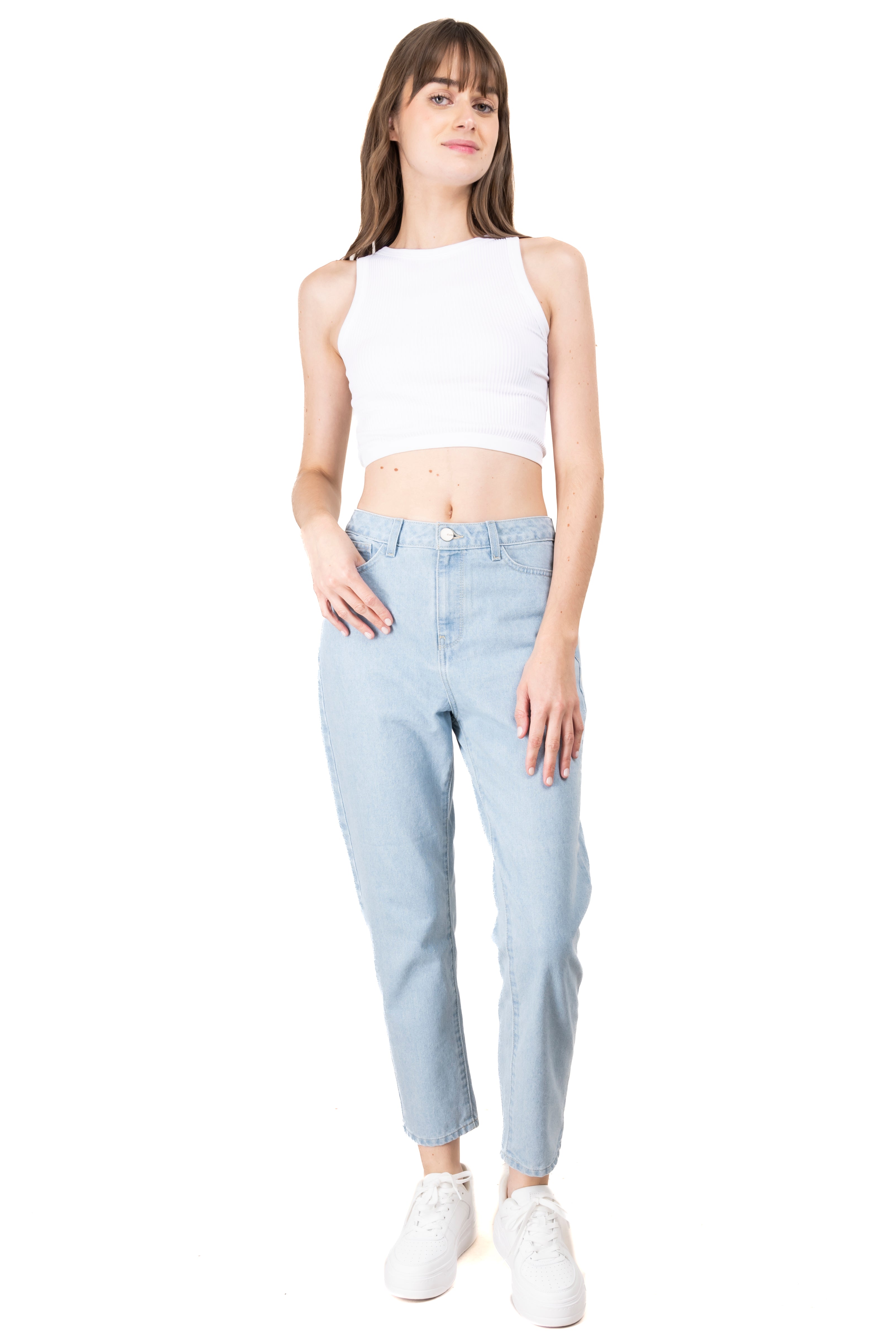 Jeans mom cintura alta SUPER BLEACHED