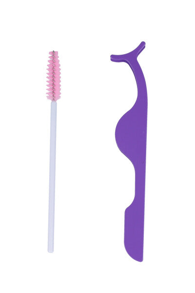 Set cepillo cejas pinza MORADO