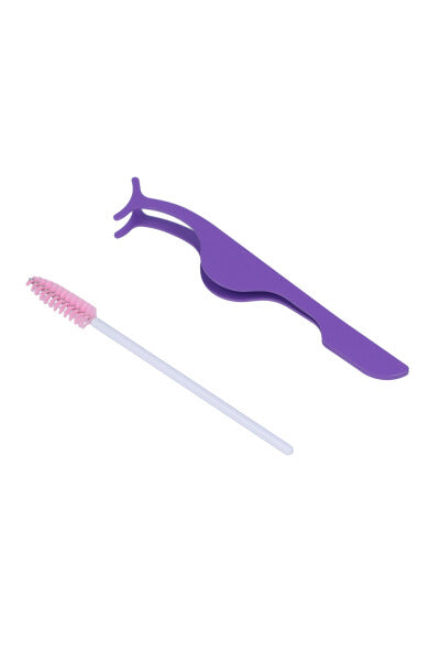 Set cepillo cejas pinza MORADO