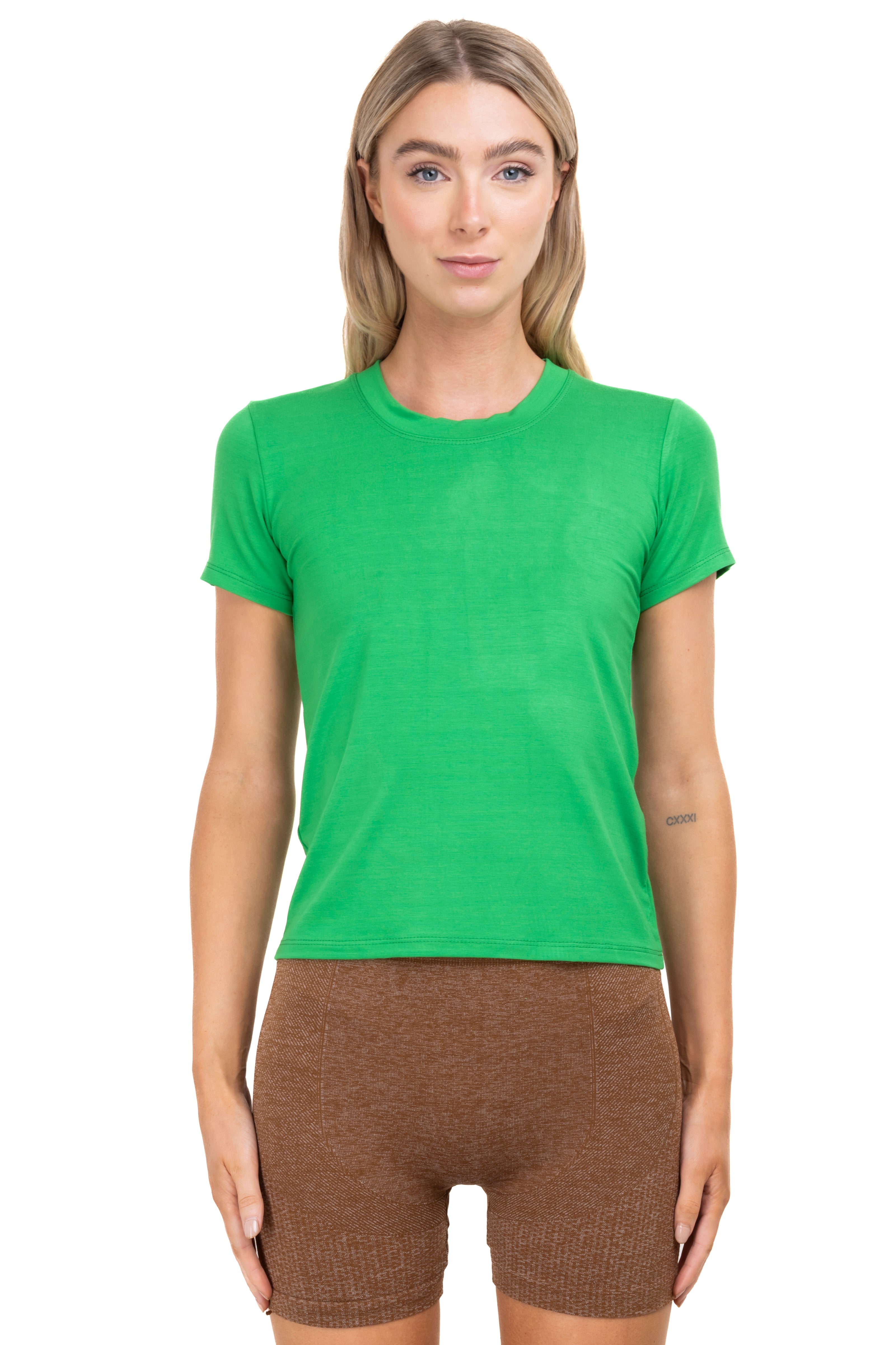 Short manga smooth shirt Bright green