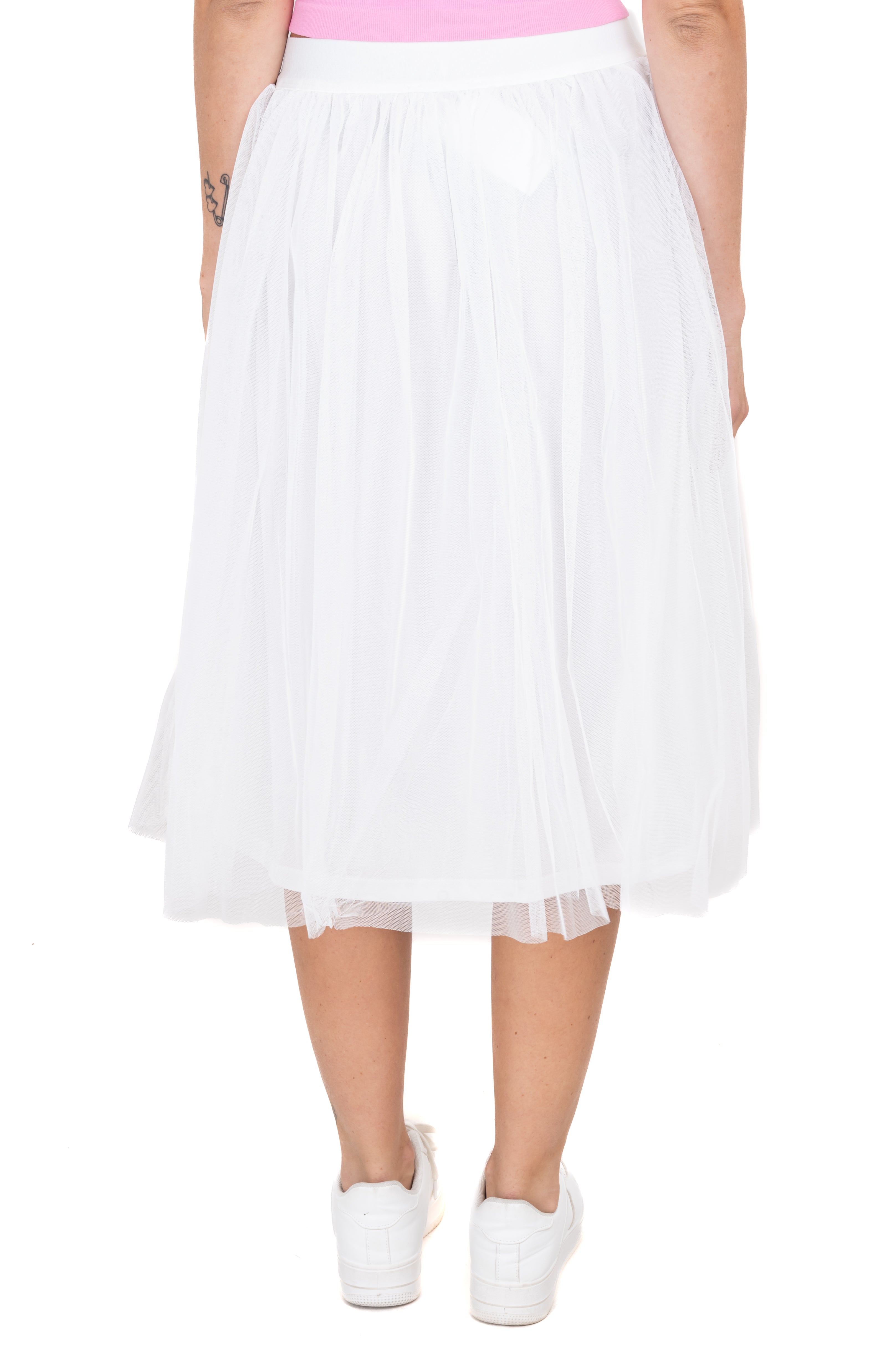 Midi skirt with smooth volume WHITE