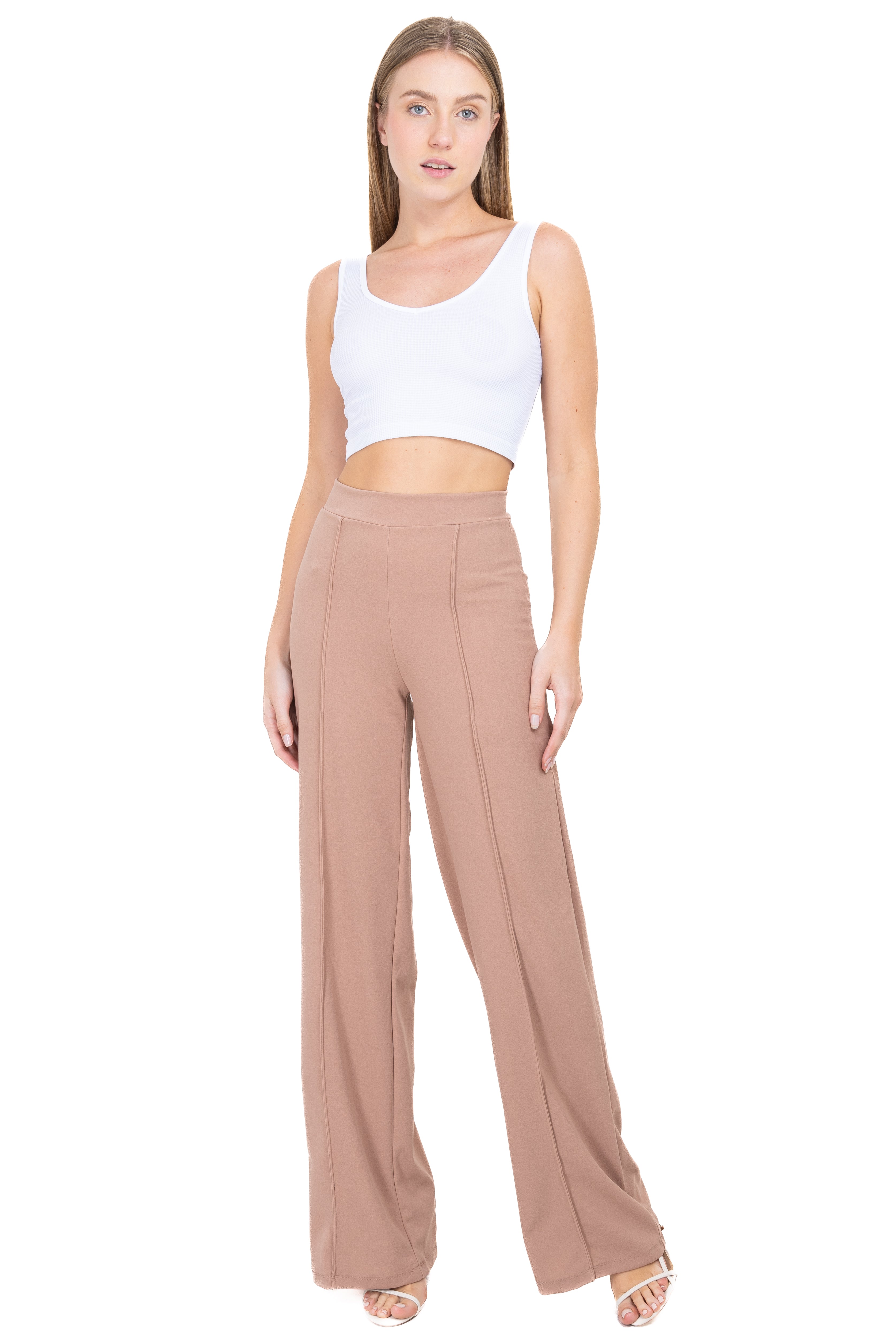 Straight pants seam closure Nude