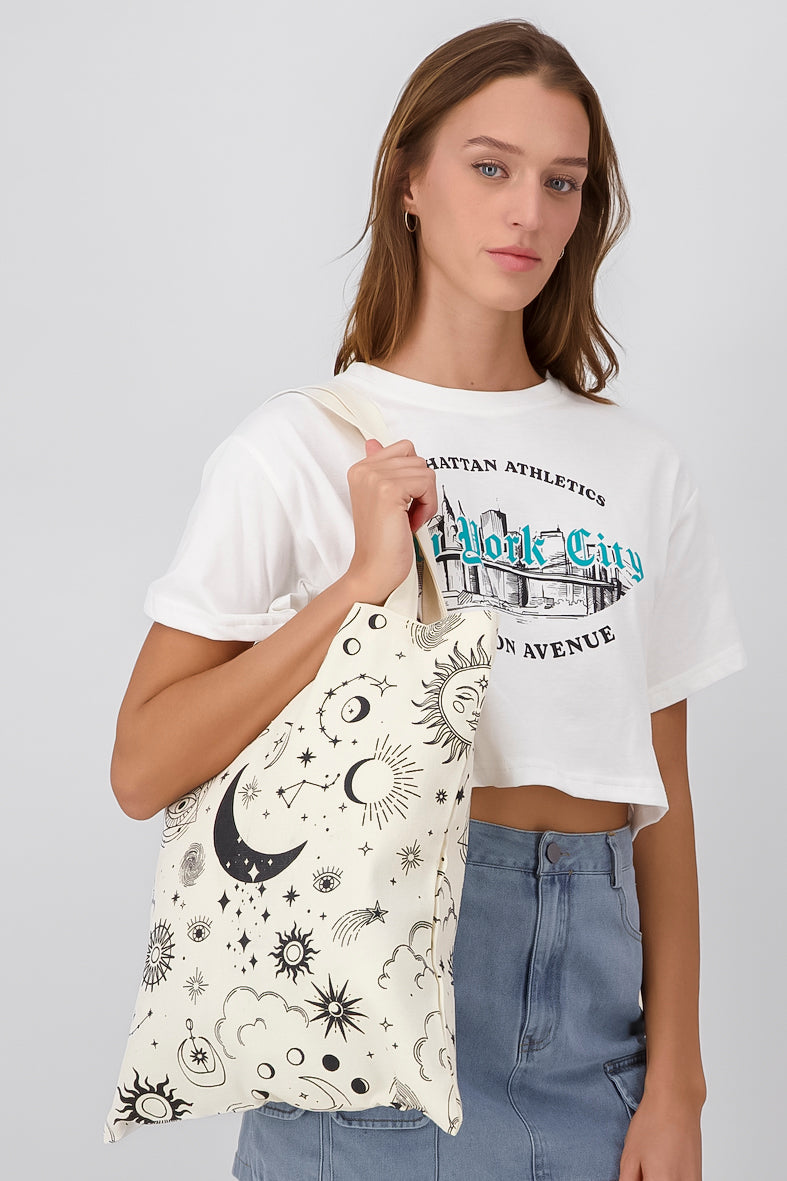 Bolsa Tote Estampado Astros BLANCO