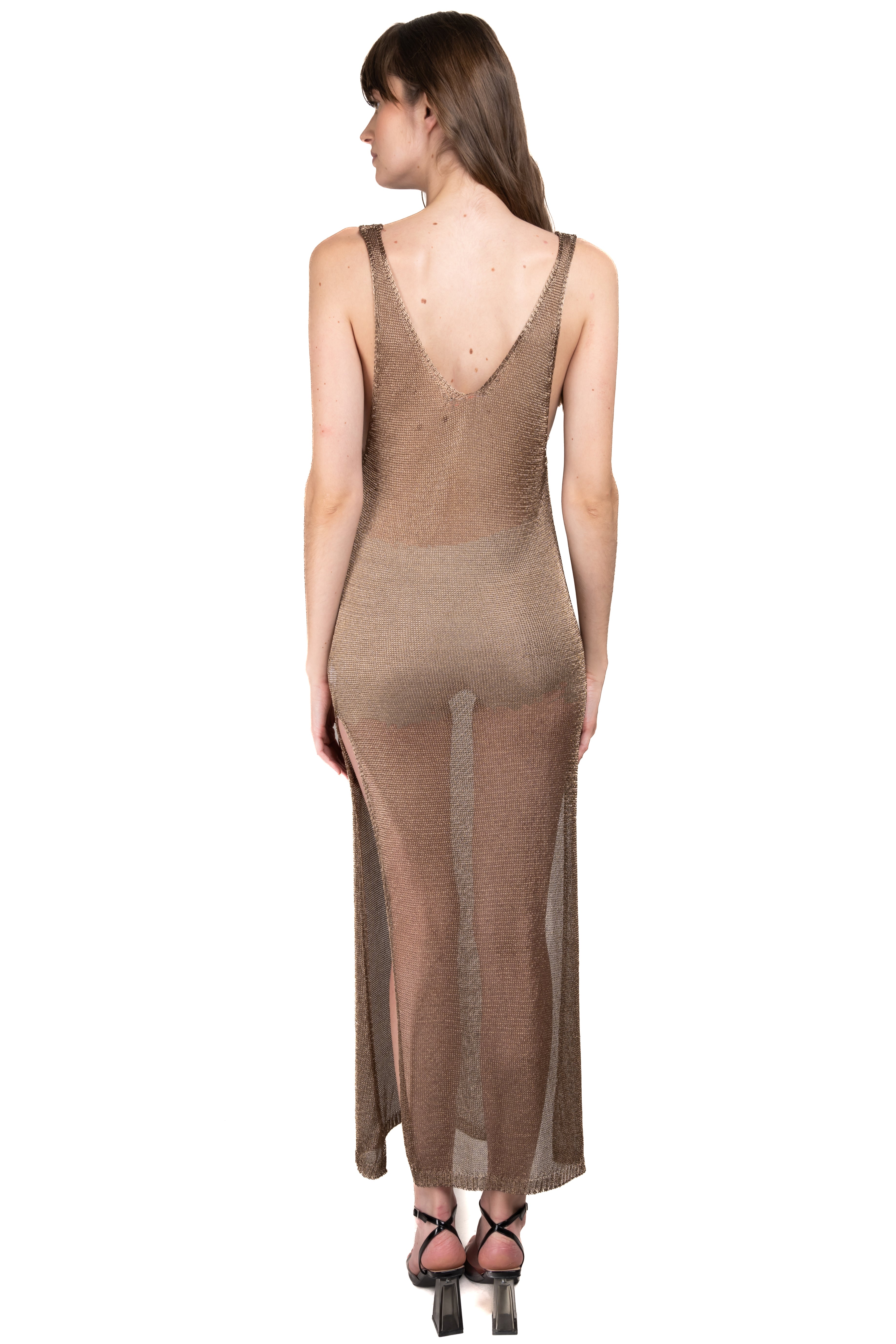 Open Fabric Maxi Dress COPPER