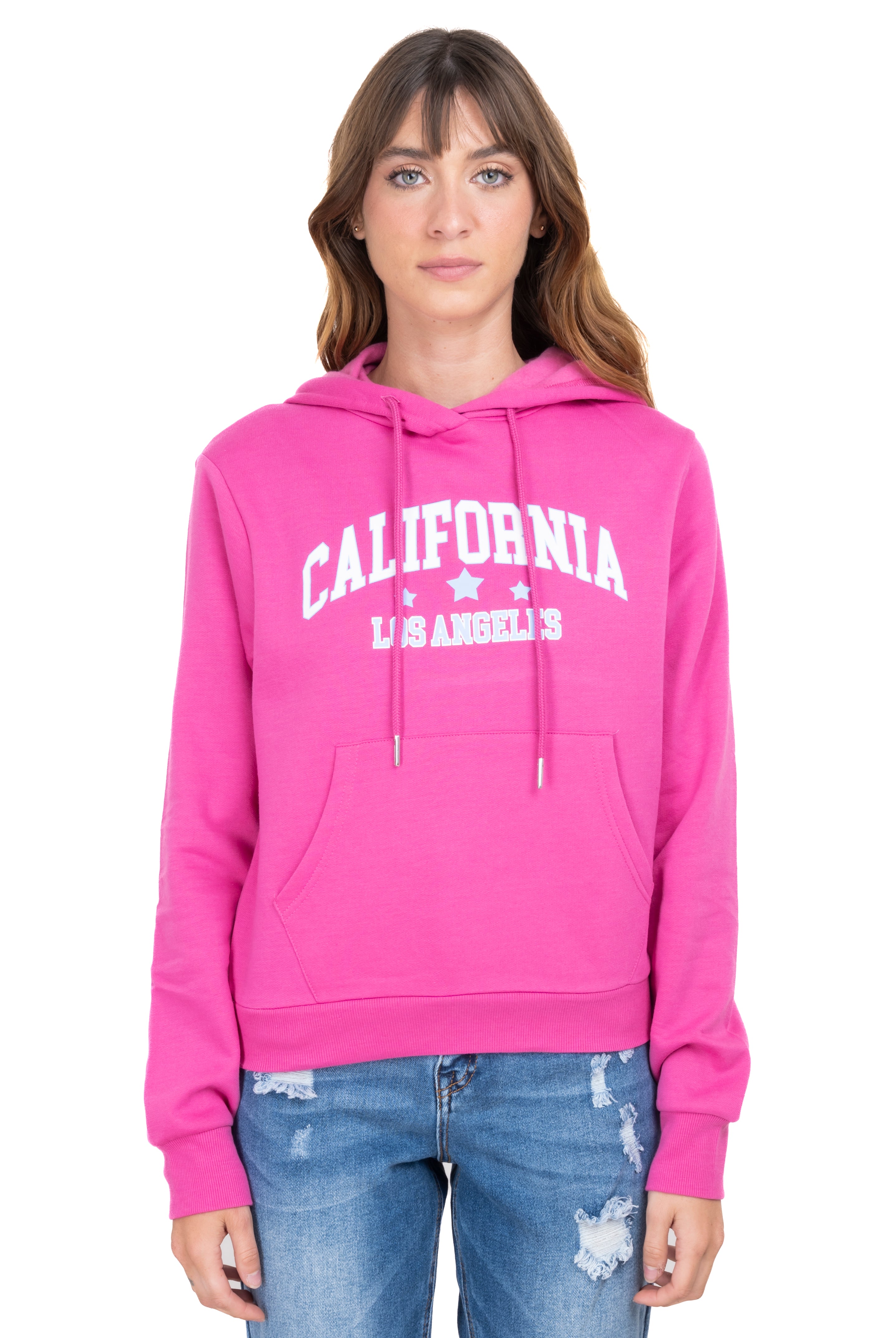 California Print Hoodie Sweatshirt PINK