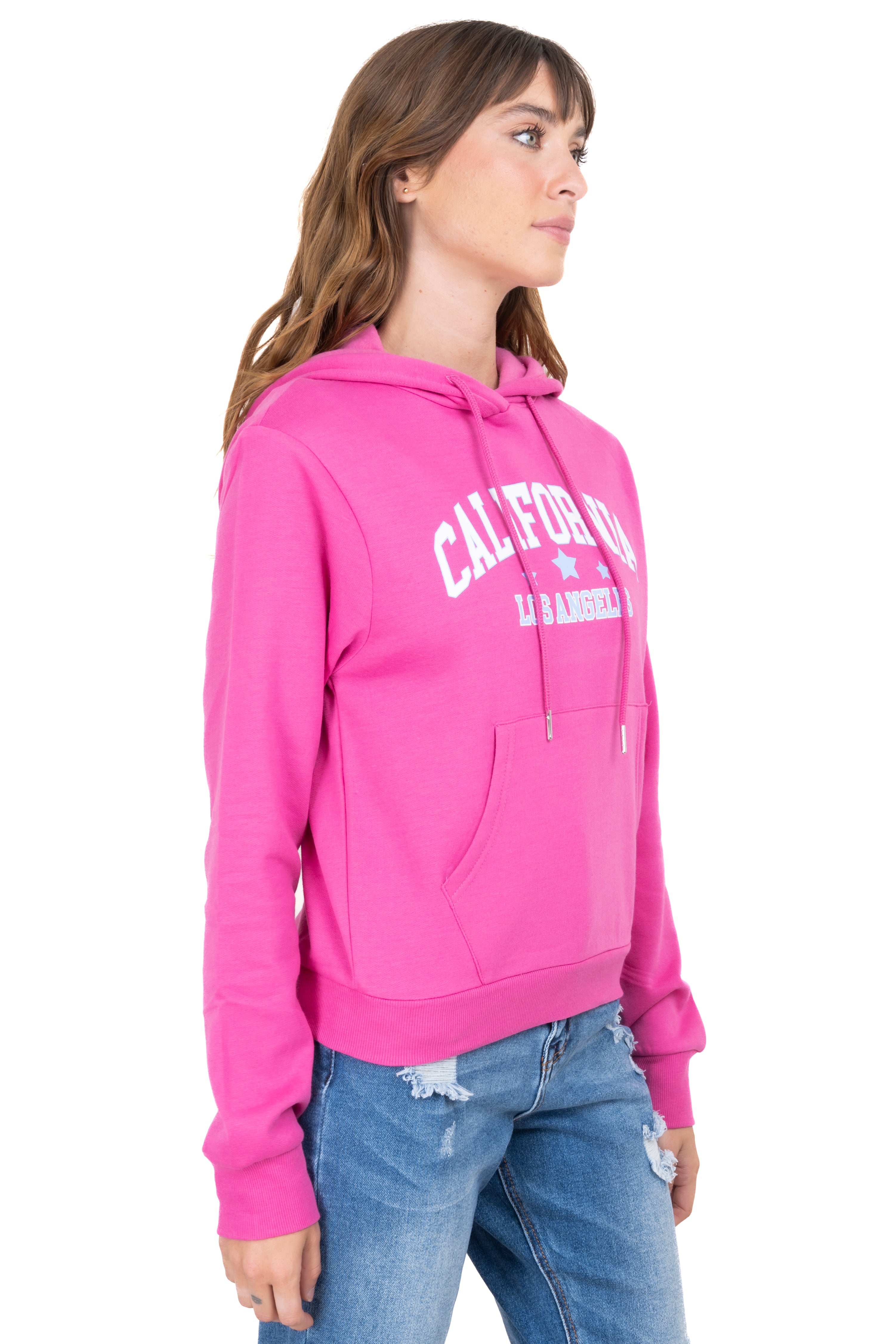 California Print Hoodie Sweatshirt PINK