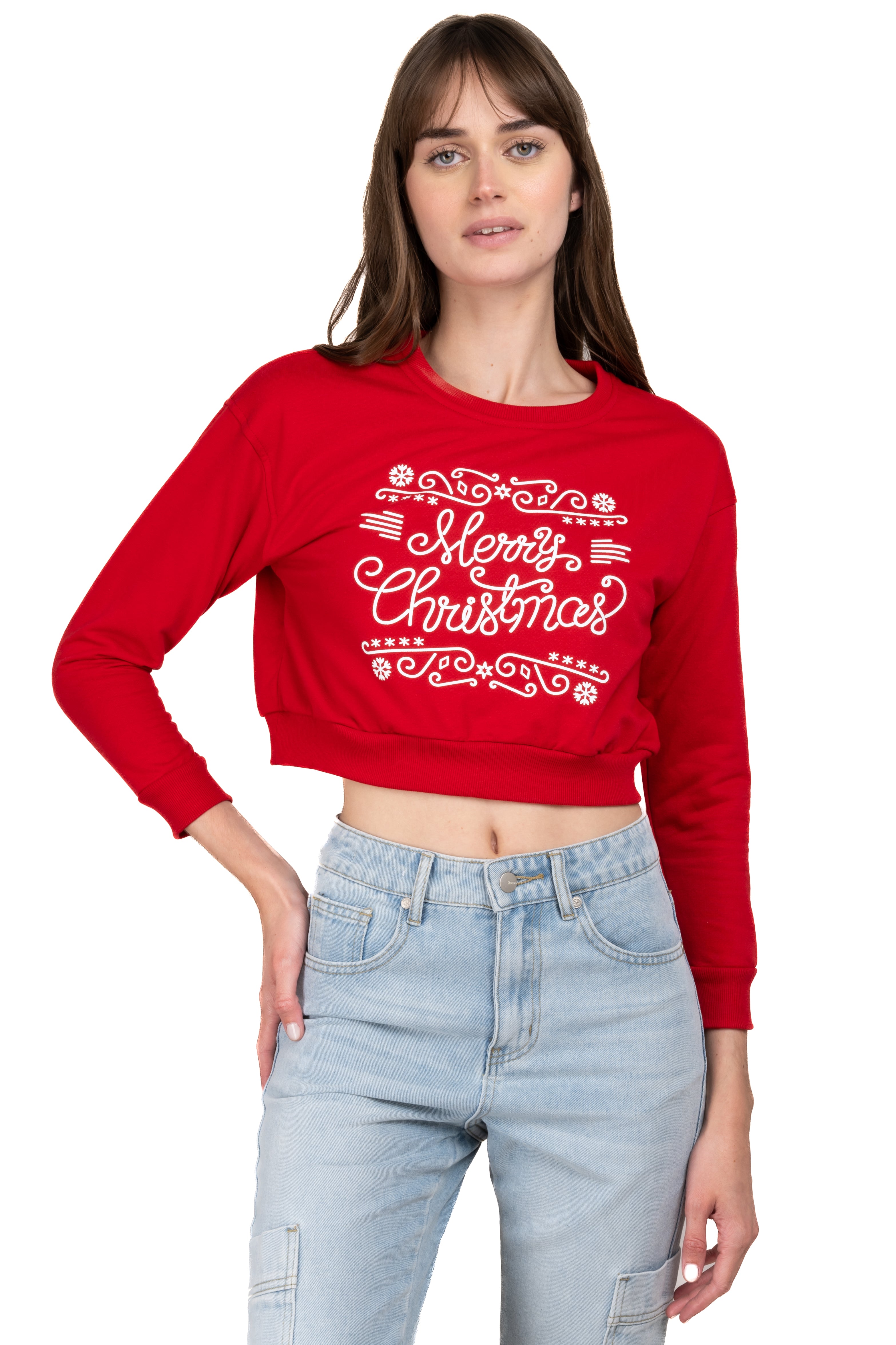 Sudadera crop Navidad ROJO COMBO