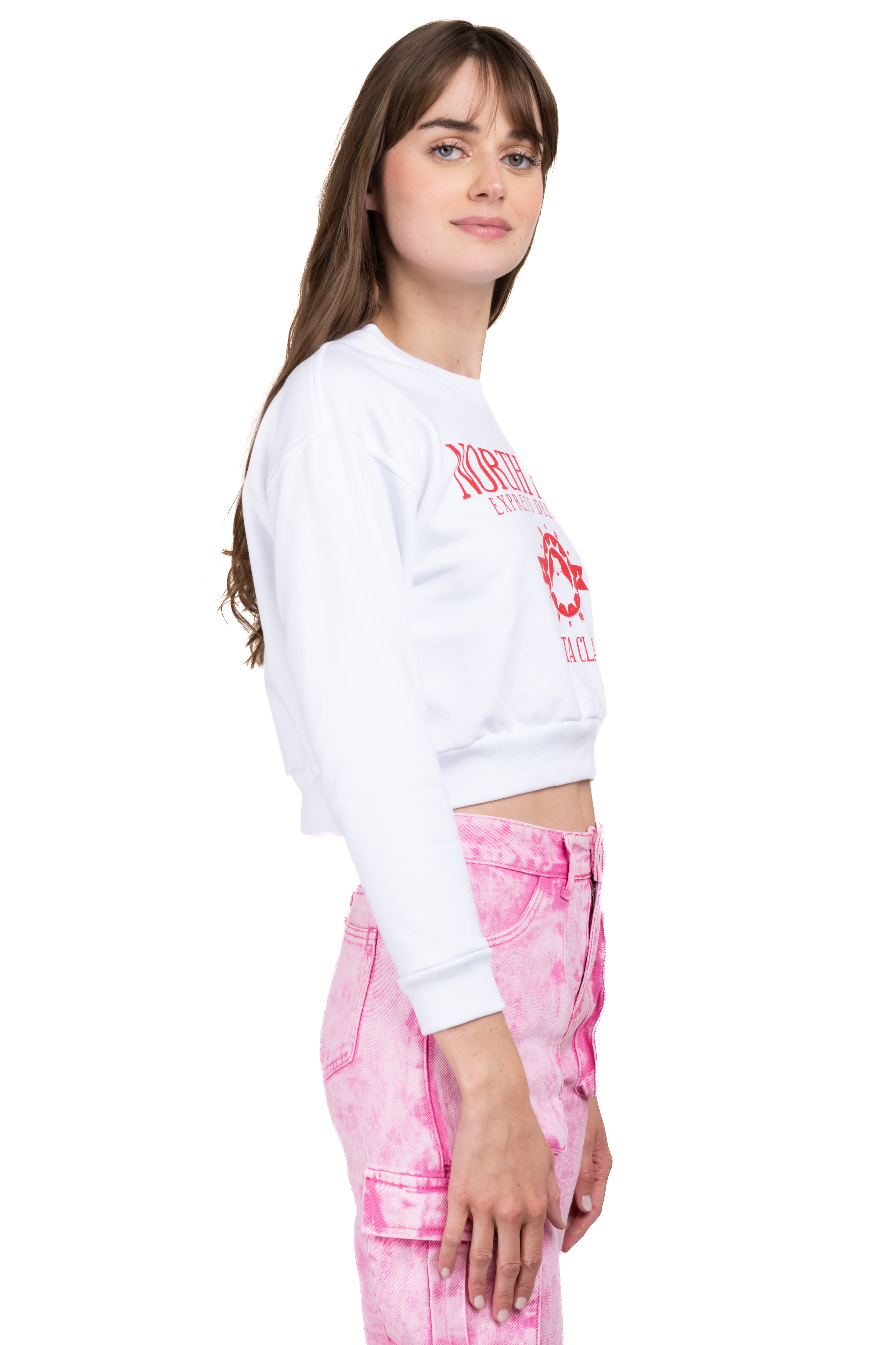 Crop Pole Norte Sweatshirt White Combo