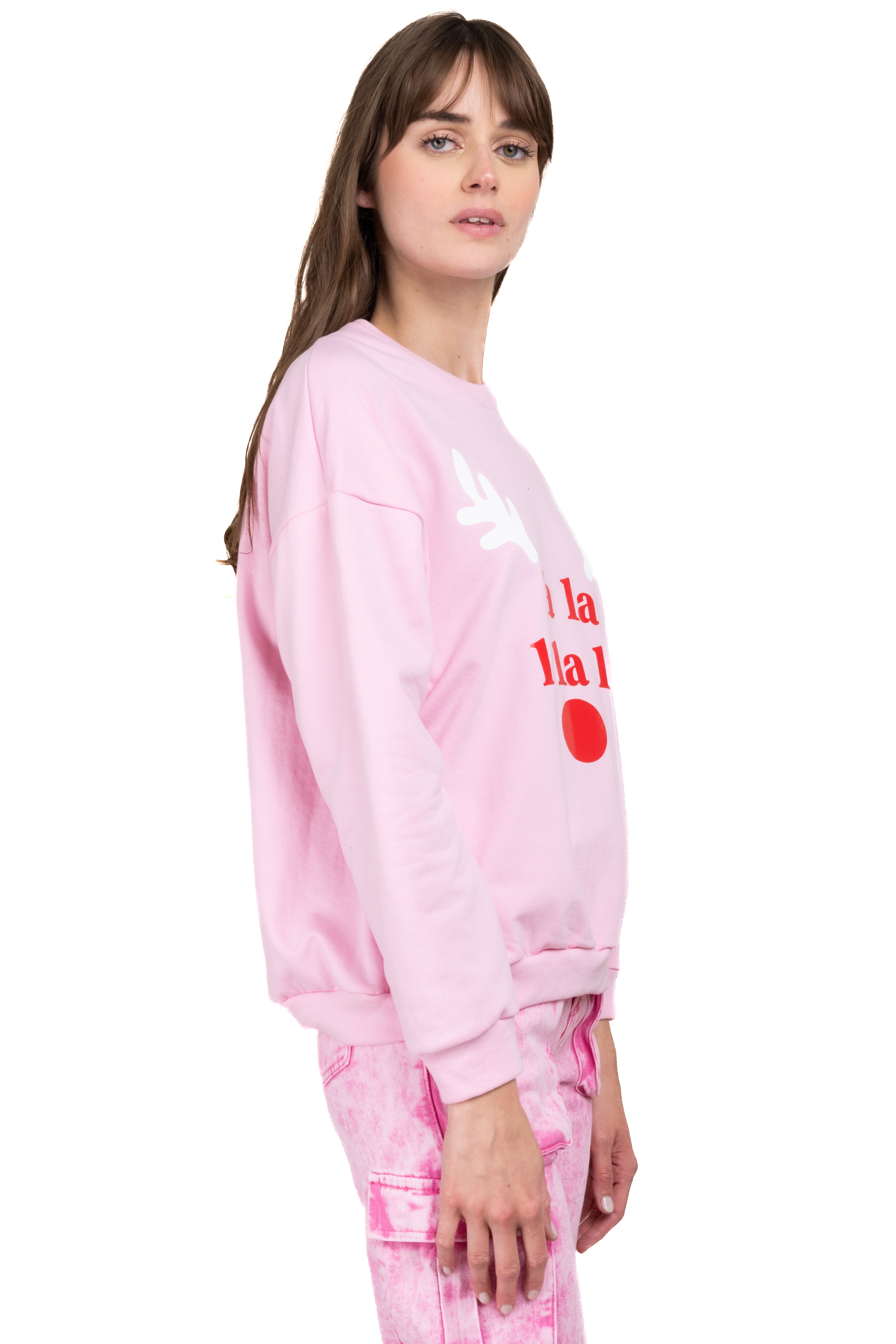 Sudadera cerrada estampada ROSA COMBO