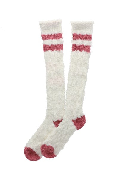 Sock 2 Woven stripes PINK