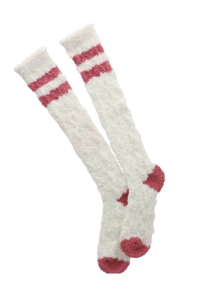 Sock 2 Woven stripes PINK