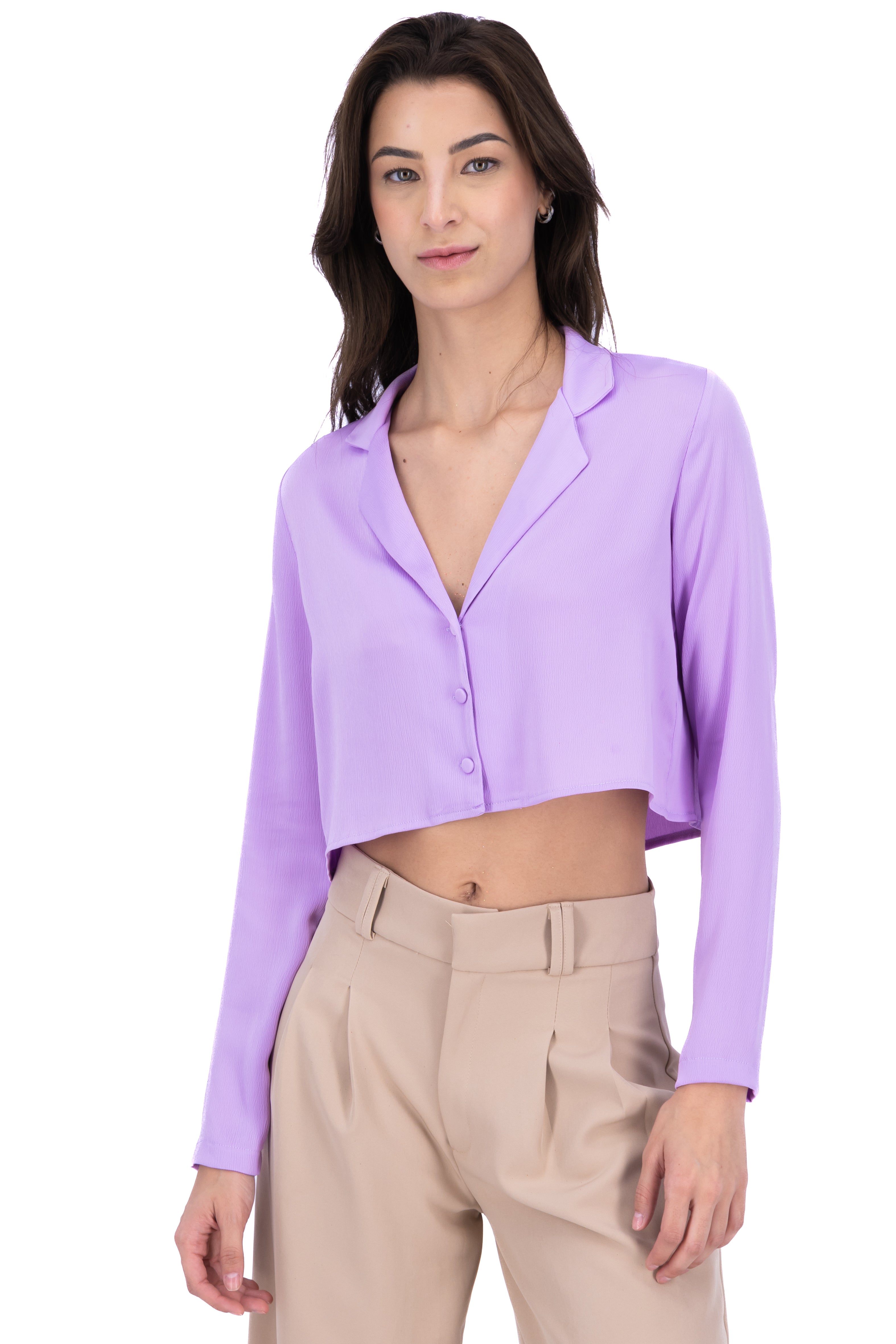 Camisa crop manga larga LILA