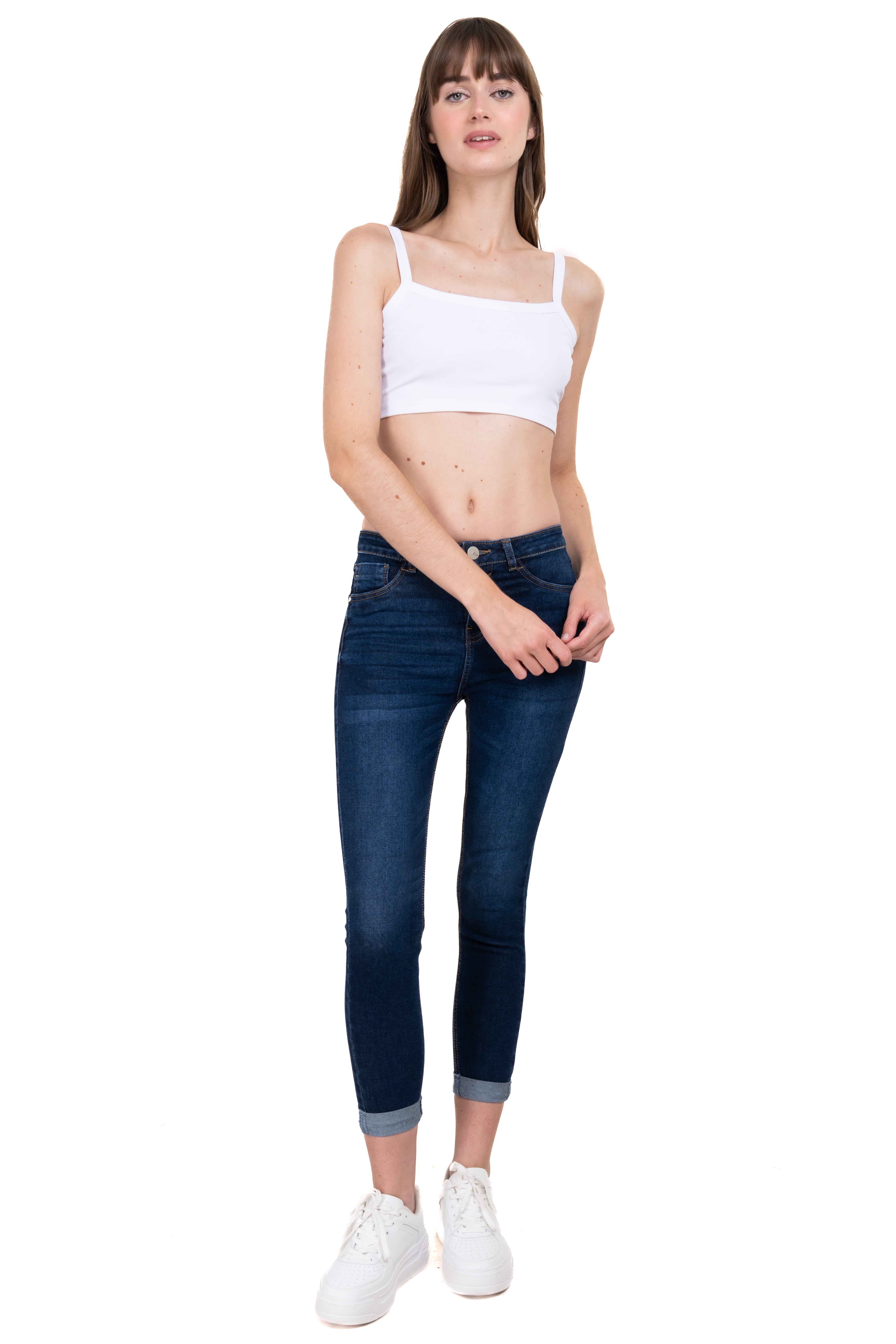 Jeans skinny cintura media DARK WASH