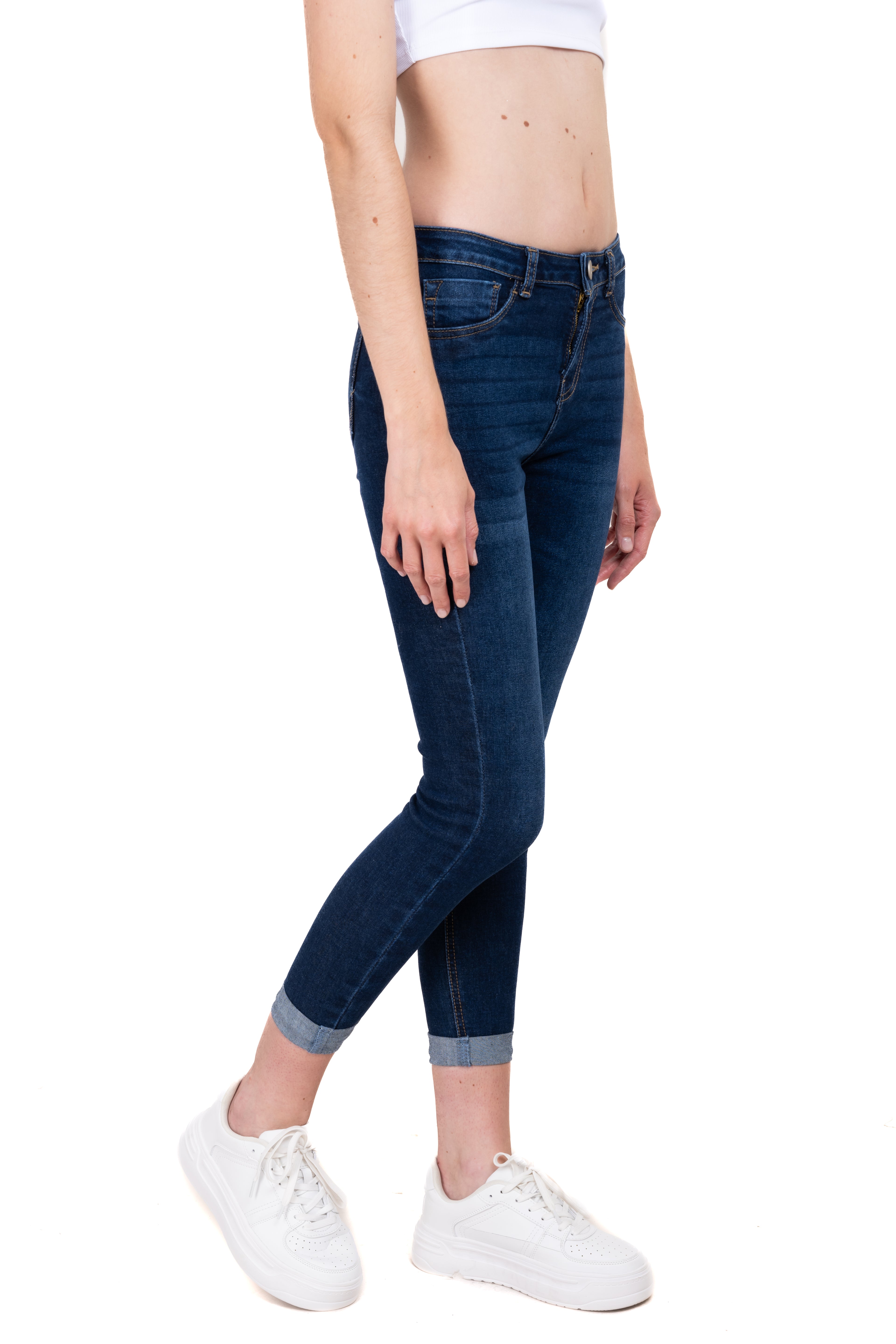 Jeans skinny cintura media DARK WASH