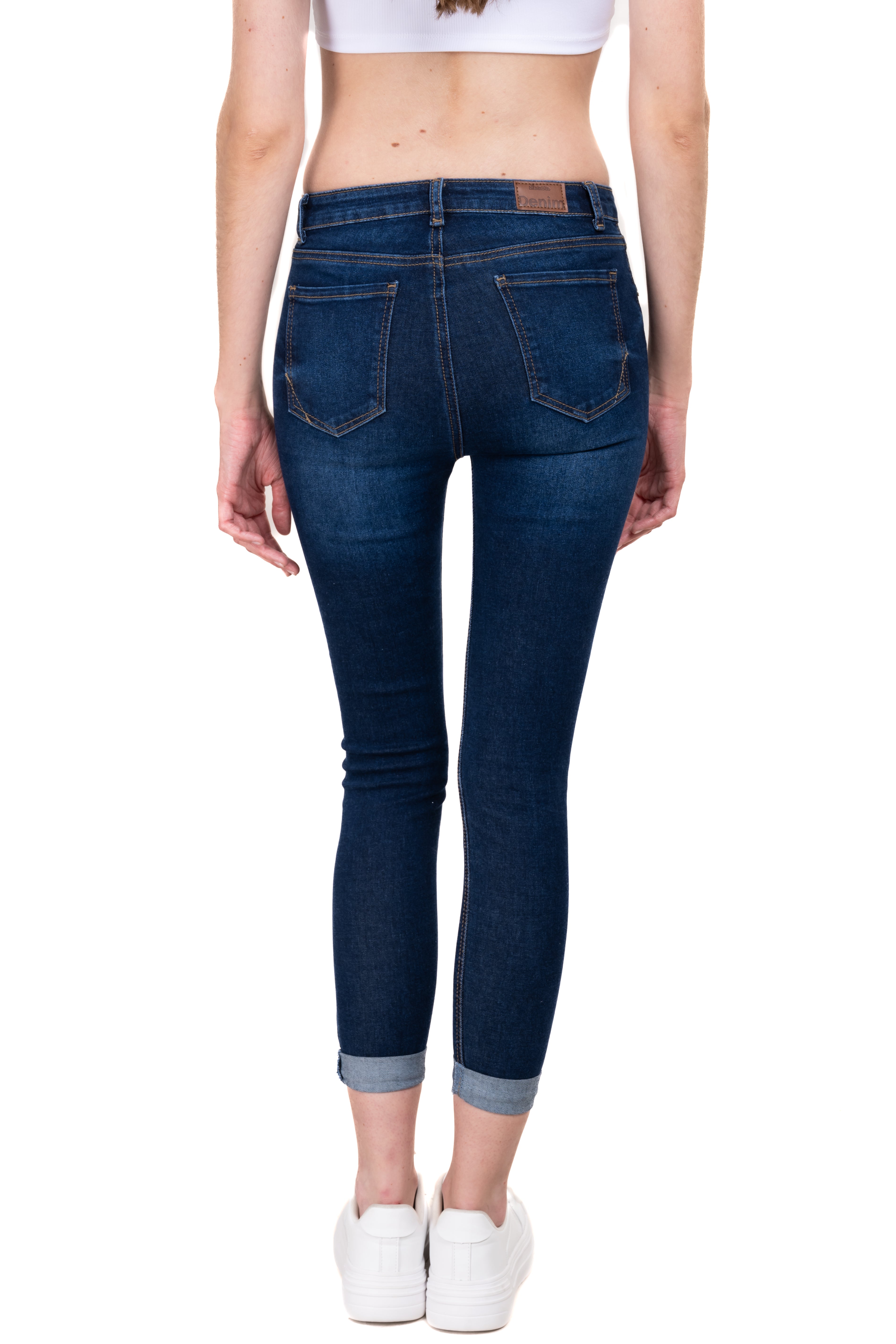 Jeans skinny cintura media DARK WASH