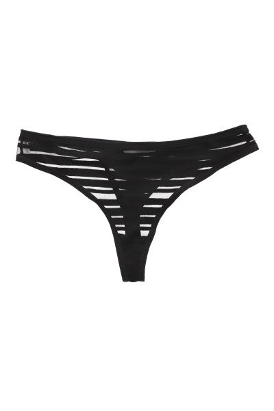 Tanga rayas transparencia NEGRO