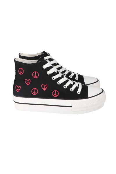 Tenis canvas Peace & Love NEGRO