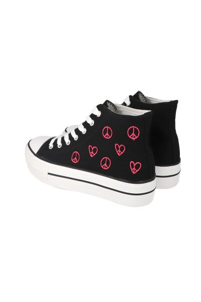 Tenis canvas Peace & Love NEGRO