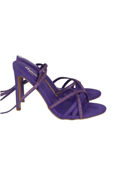 Tacón multitiras suede lace up MORADO