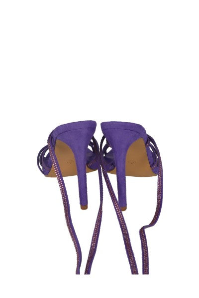 Tacón multitiras suede lace up MORADO