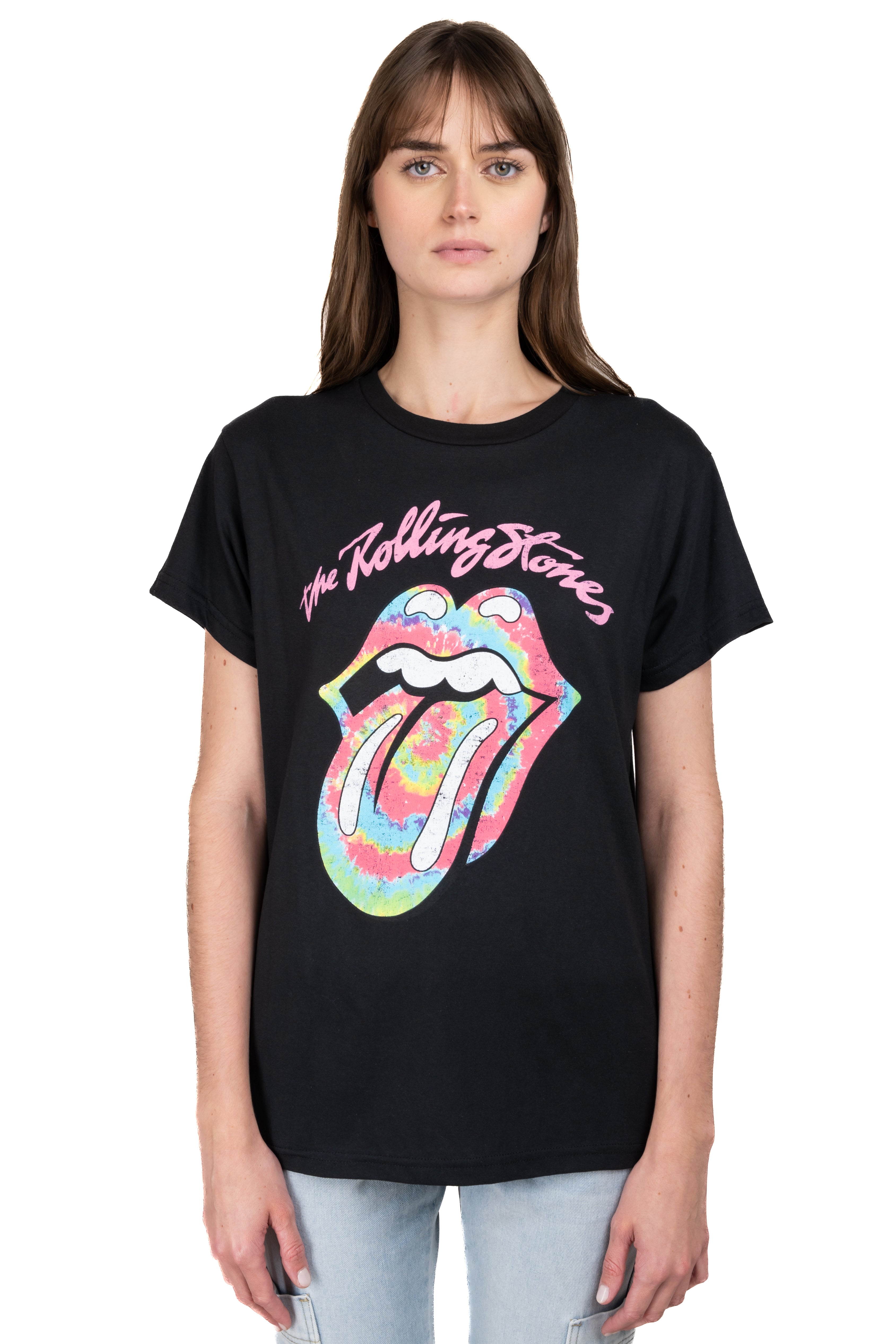 Playera Rolling Stones acid wash NEGRO COMBO