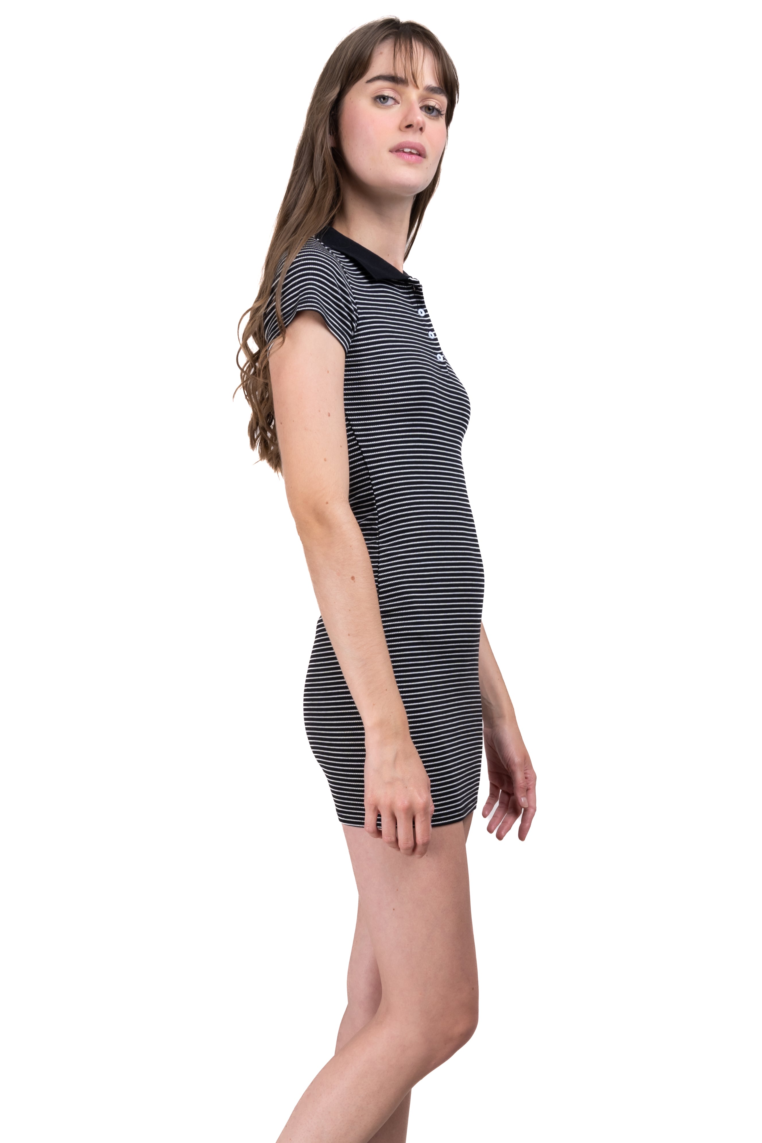 Vestido mini bodycon cuello polo NEGRO COMBO