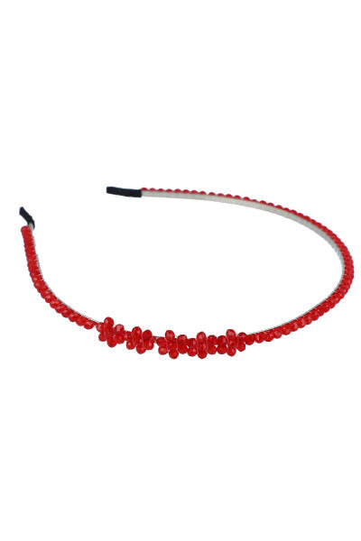 Thin headband flowers flowers RED