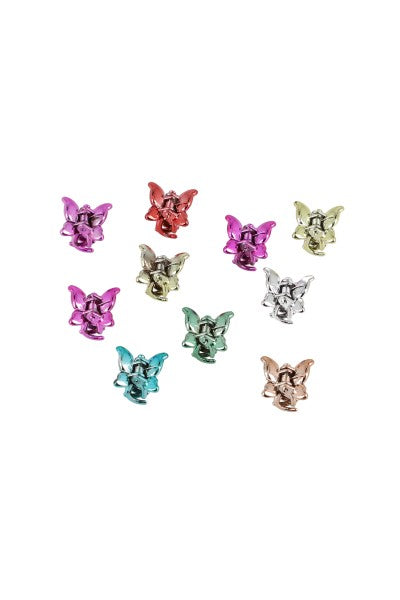 Set 10 Metal butterfly clicks MULTICOLORED