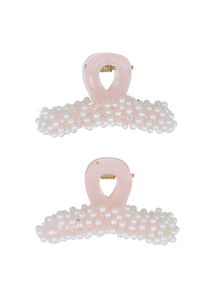 Set 2 Long Pipes Pearls PINK