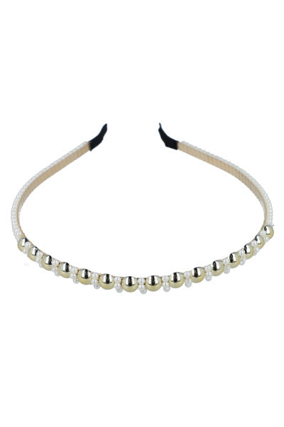 Thin pearl metal headband Combo bone