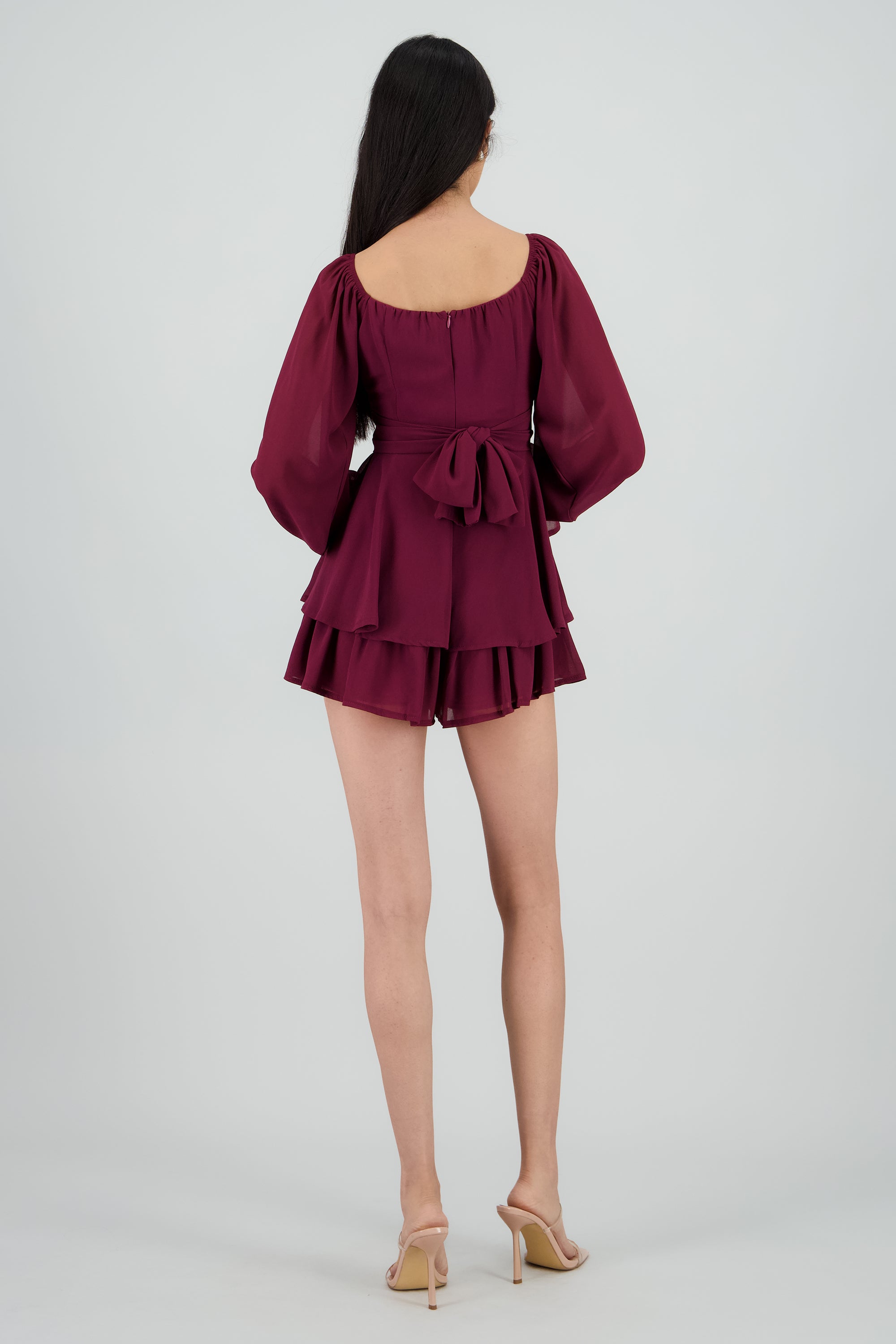 Romper mini manga larga mesh CIRUELA