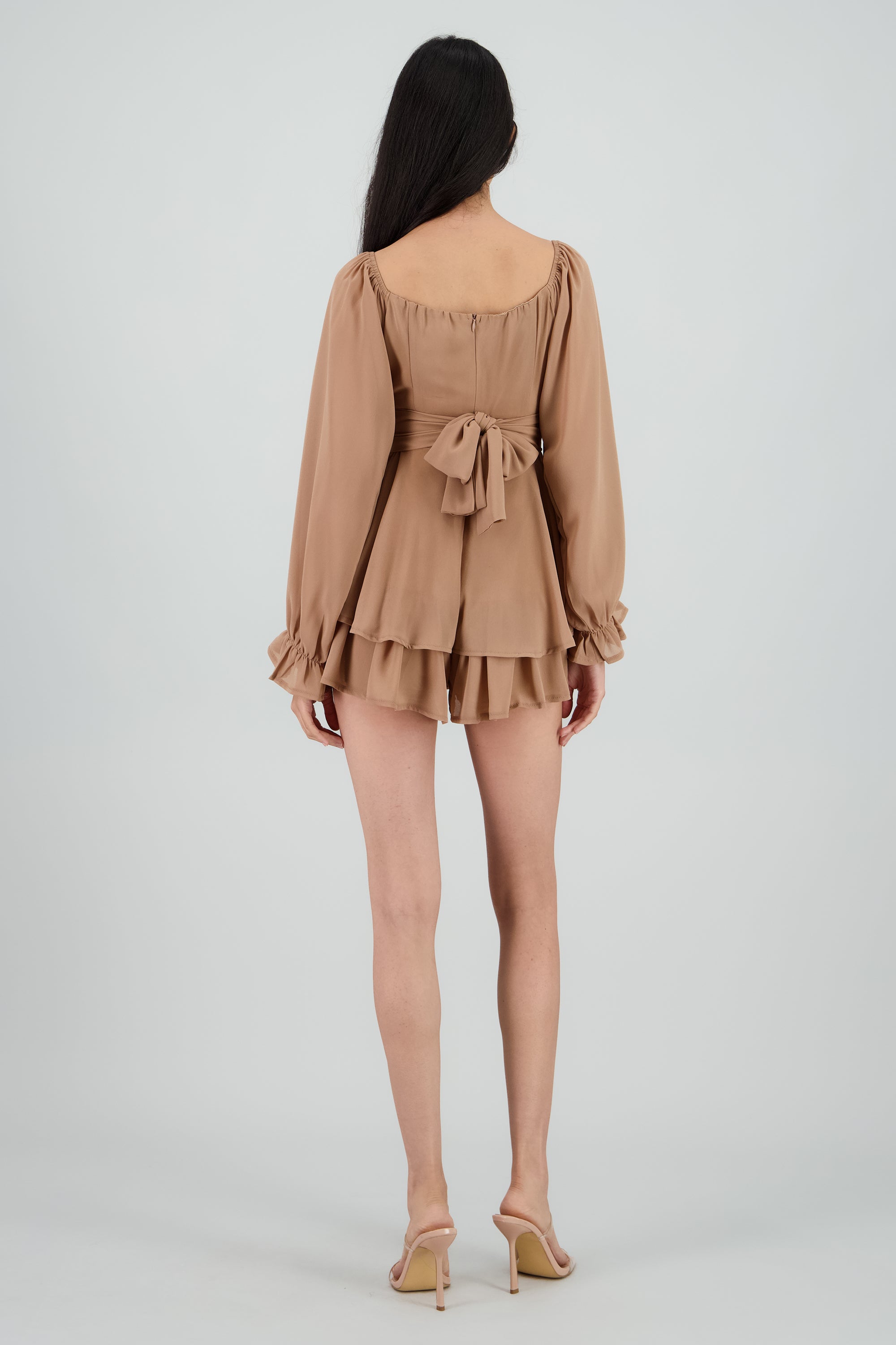 Romper mini manga larga mesh CAFE