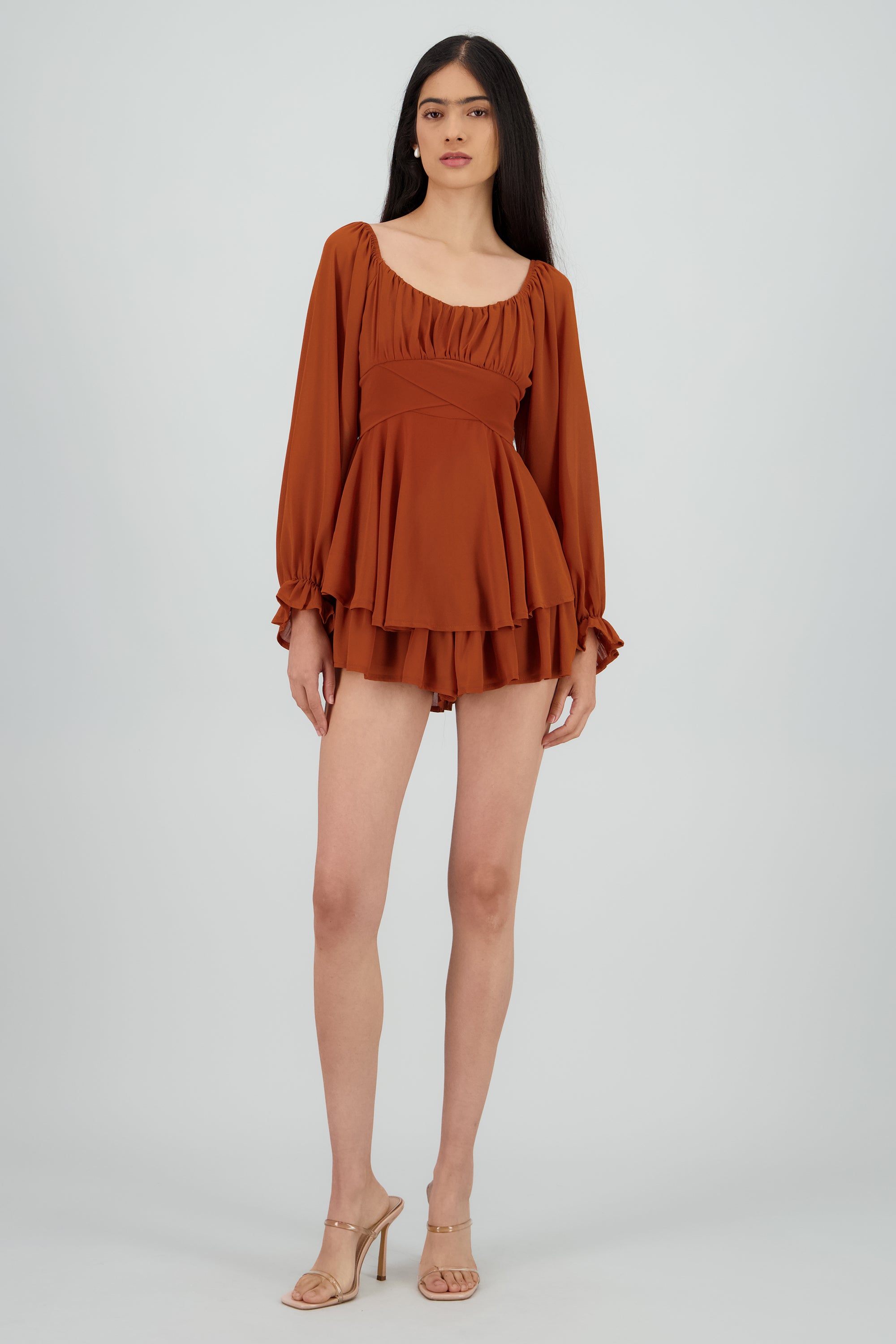 Romper mini manga larga mesh CAMELLO