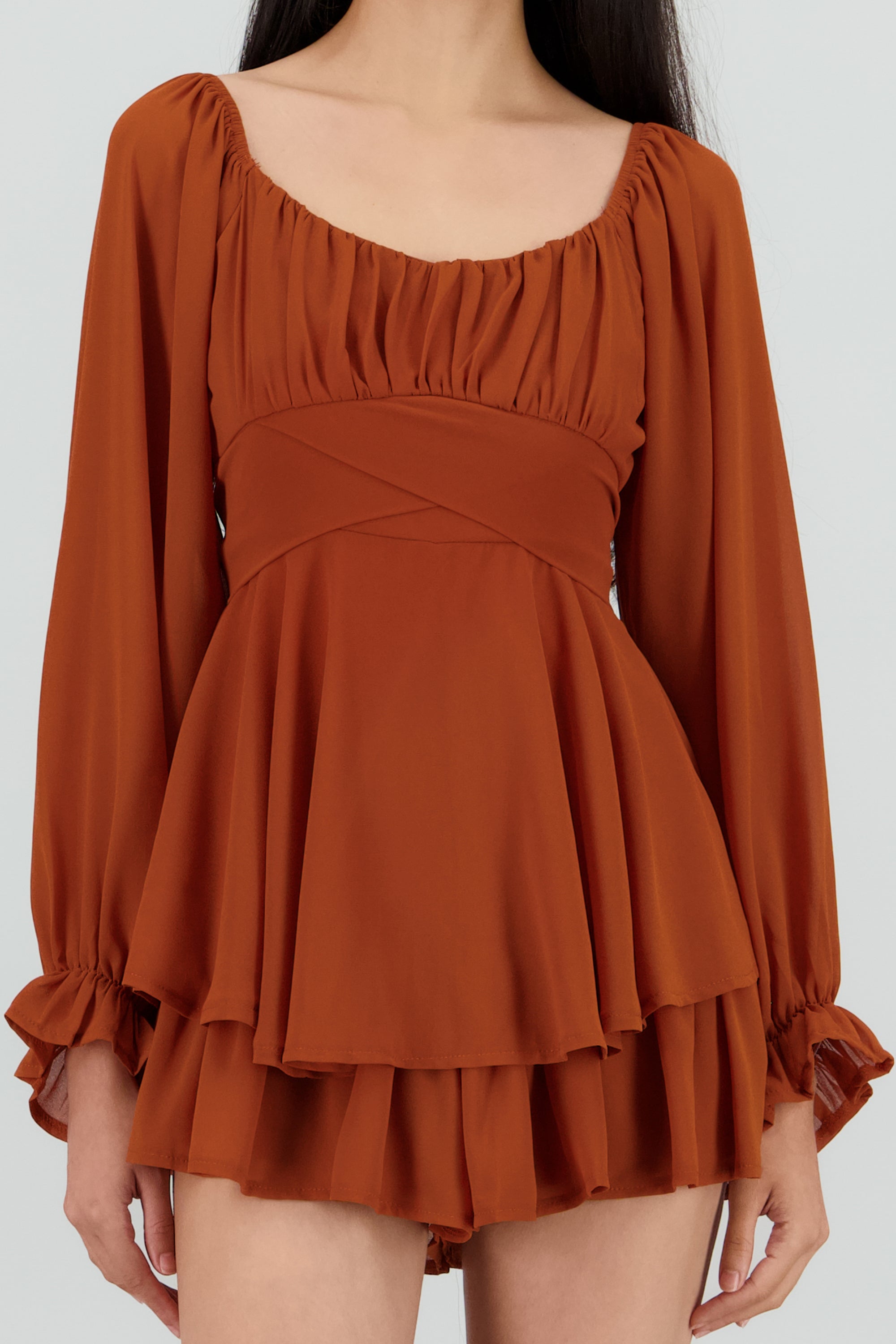 Romper mini manga larga mesh CAMELLO
