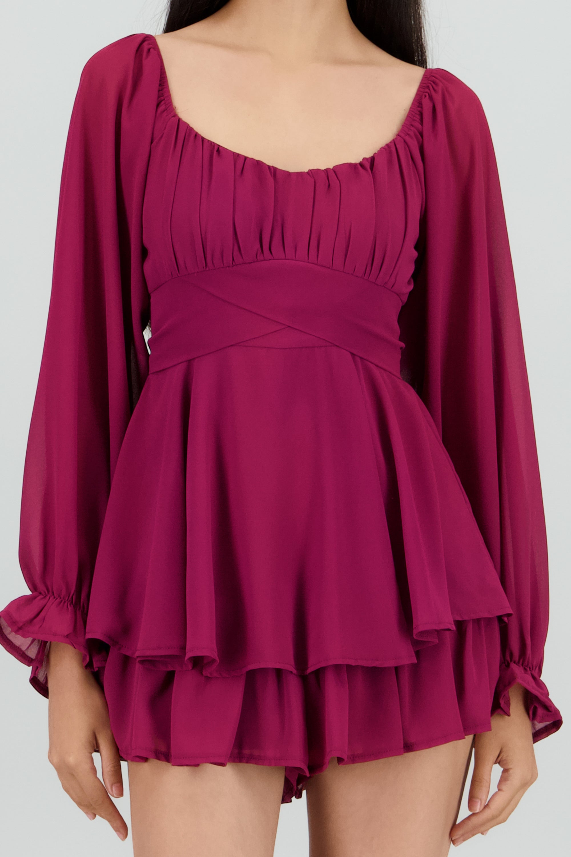 Romper mini manga larga mesh VINO